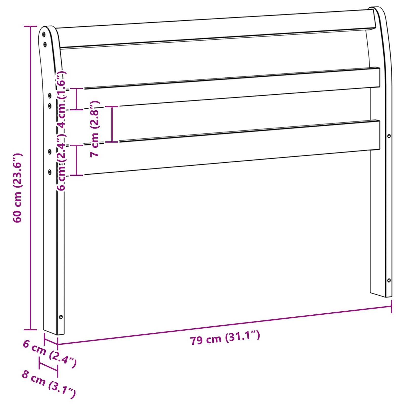 Armleuningen Module 2 pcs Wit 78,5 x 8,5 x 60 cm is nu te koop bij PeponiXL, paradijselijk wonen!