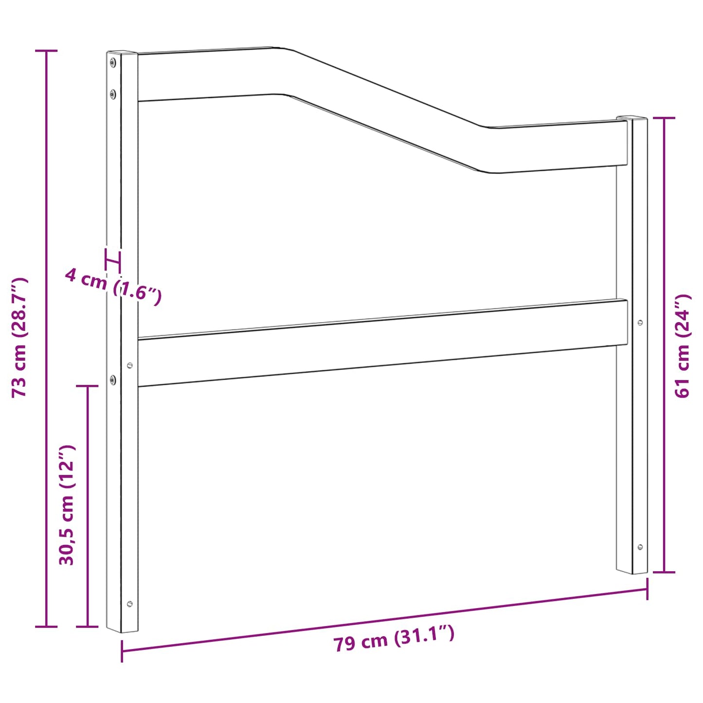 Armleuningen Module 2 pcs Wit 79 x 4 x 73 cm Massief Acaciahout is nu te koop bij PeponiXL, paradijselijk wonen!