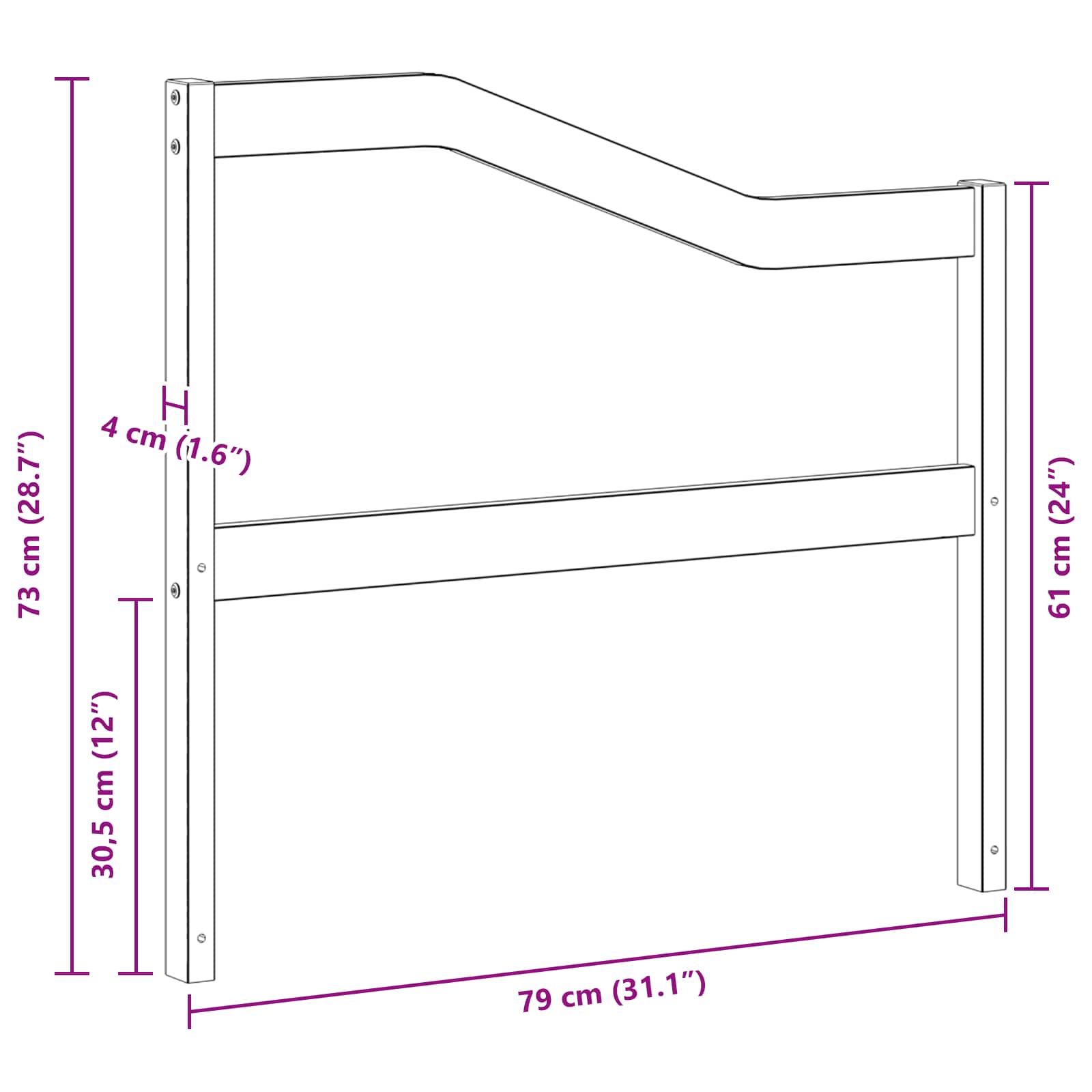 Armleuningen Module 2 pcs Wit 79 x 4 x 73 cm Massief Acaciahout is nu te koop bij PeponiXL, paradijselijk wonen!