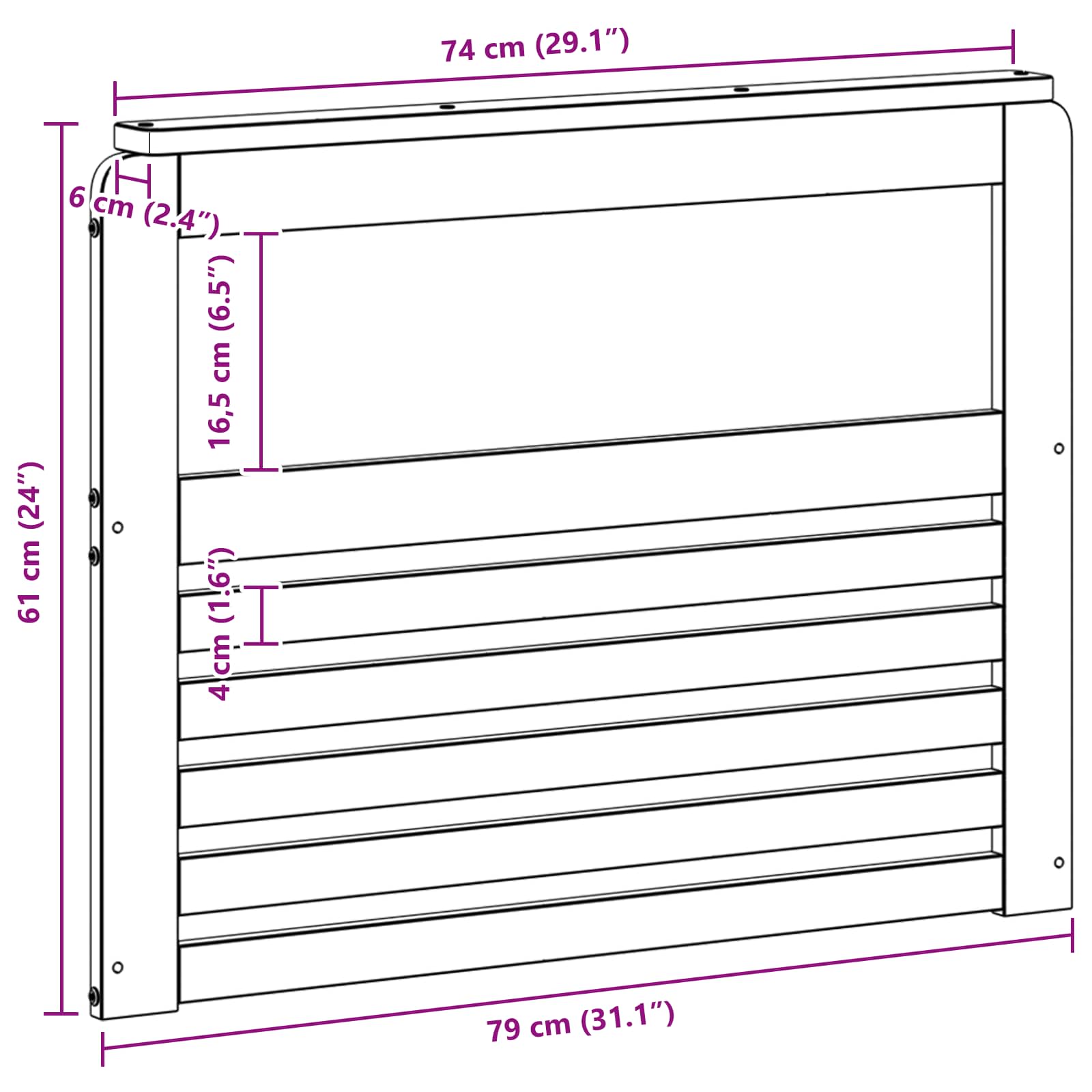 Armleuningen Module 2 pcs Wit 79 x 6 x 61 cm Massief Acaciahout is nu te koop bij PeponiXL, paradijselijk wonen!