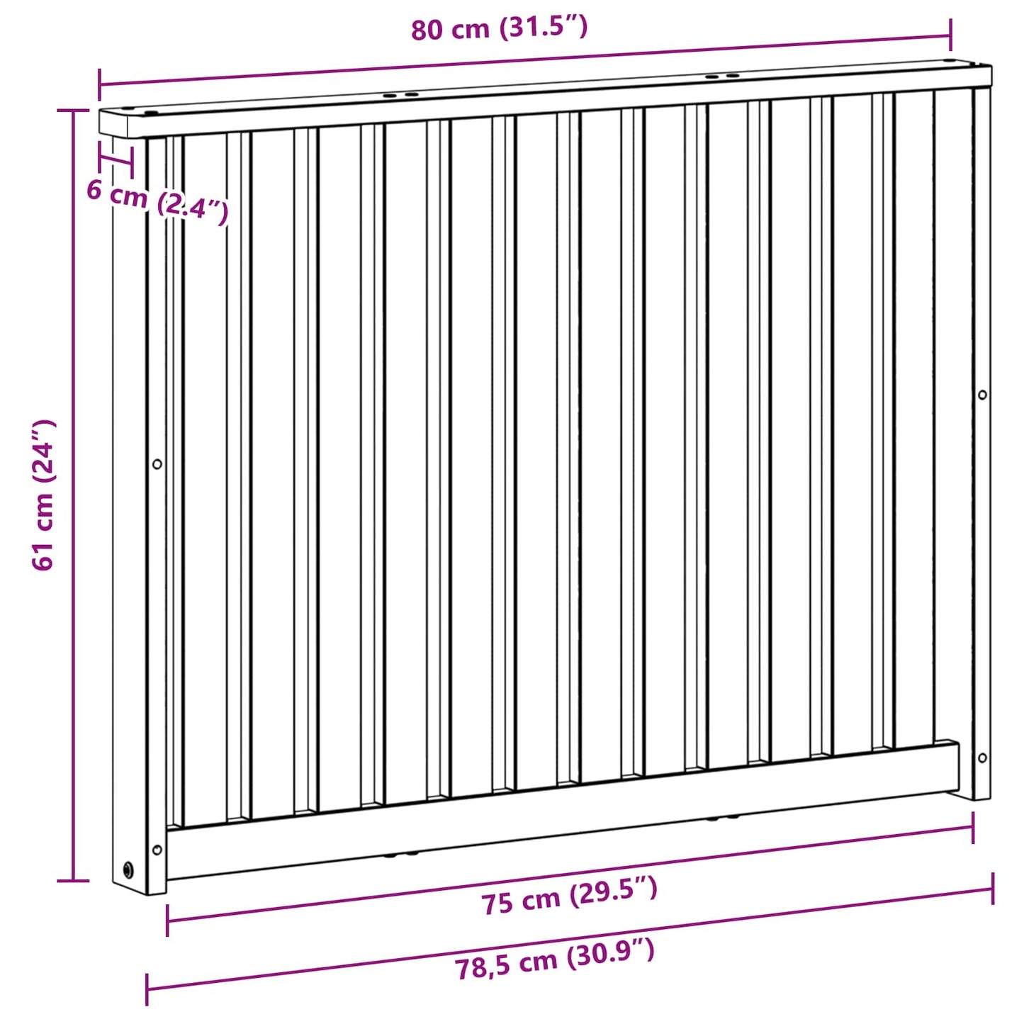 Armleuningen Module 2 pcs Wit 80 x 6 x 61 cm Massief Acaciahout is nu te koop bij PeponiXL, paradijselijk wonen!