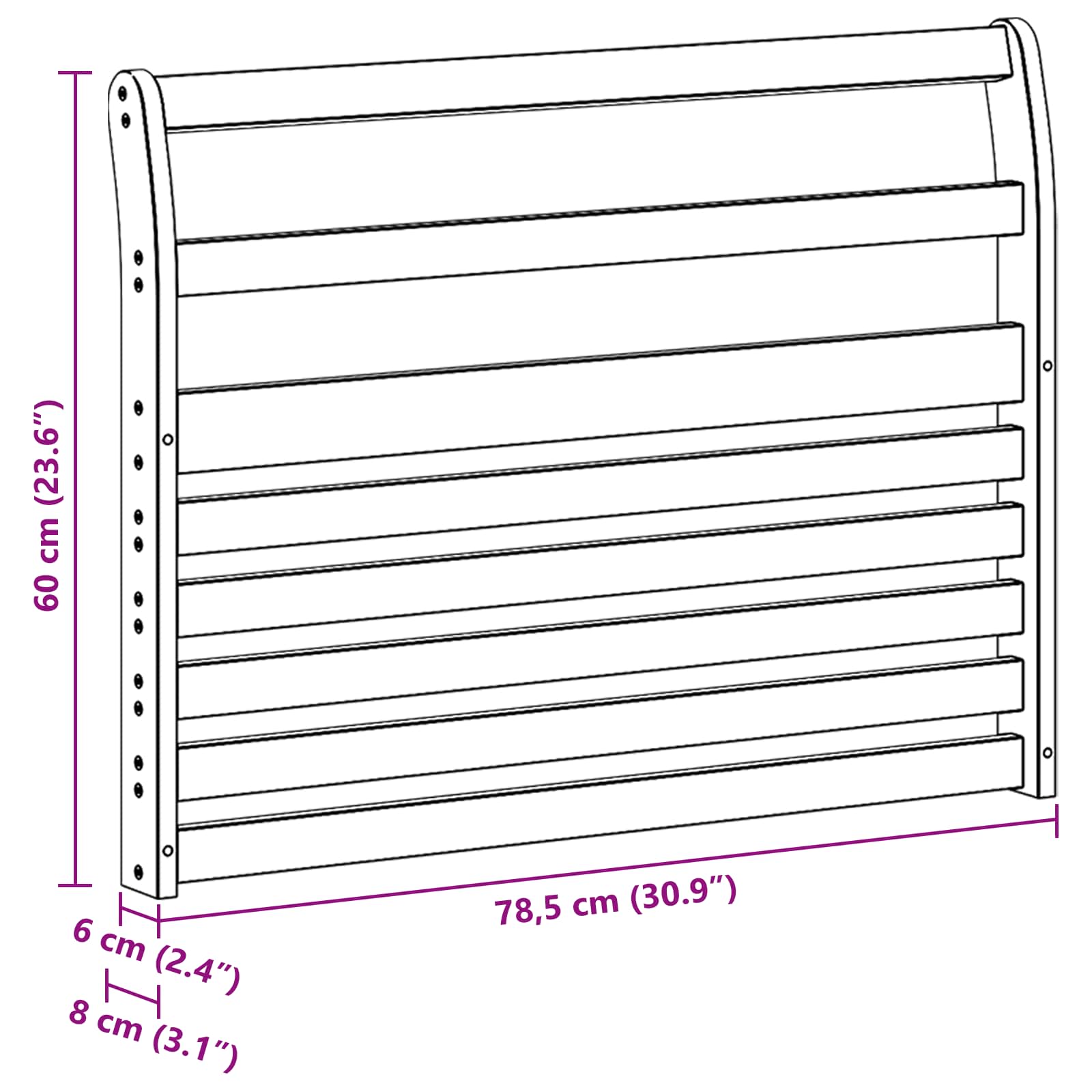 Armleuningen Module 2 pcs Wit 78,5 x 8,5 x 60 cm is nu te koop bij PeponiXL, paradijselijk wonen!
