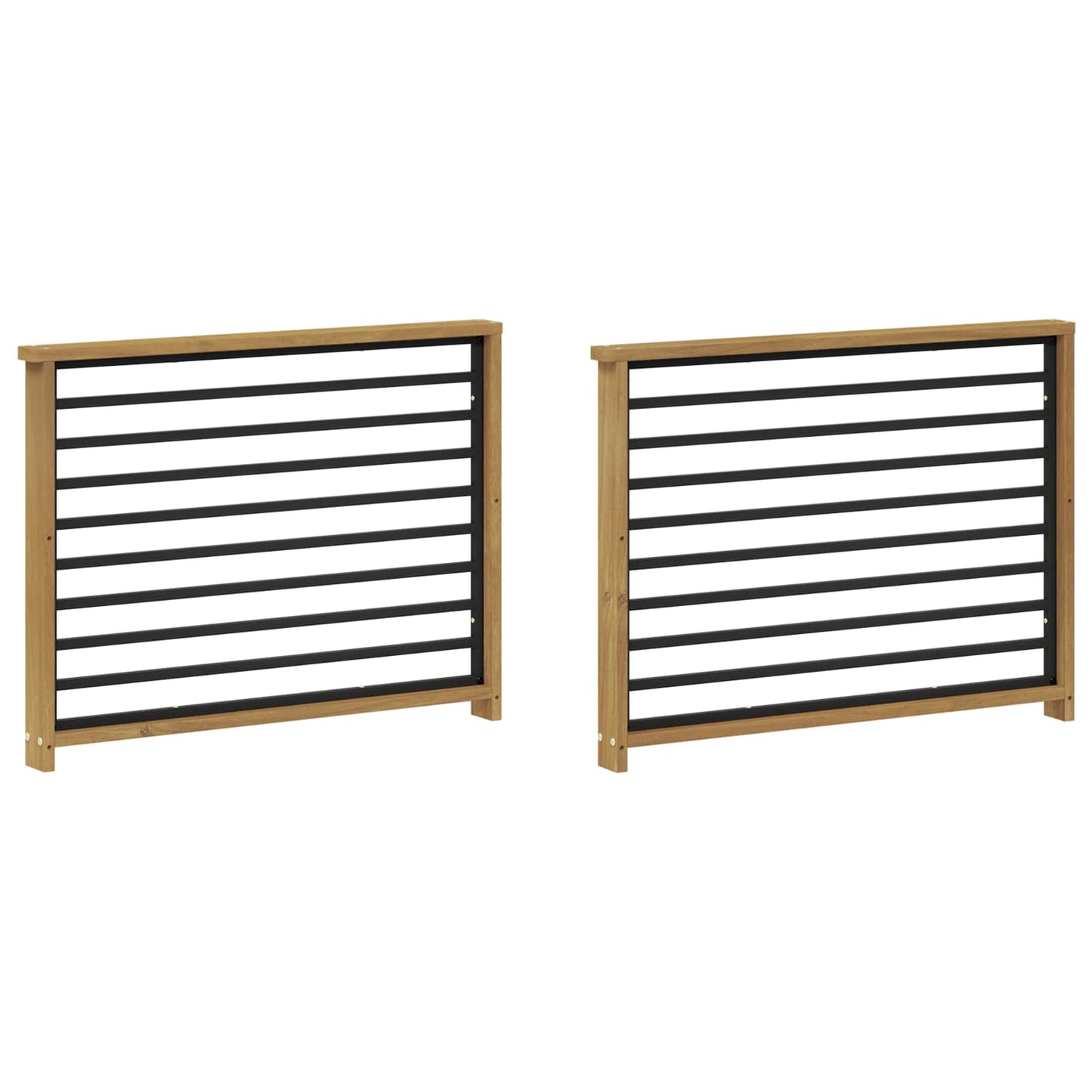 Armleuningen Module 2 pcs Wit 80 x 6 x 61 cm Massief Acaciahout is nu te koop bij PeponiXL, paradijselijk wonen!