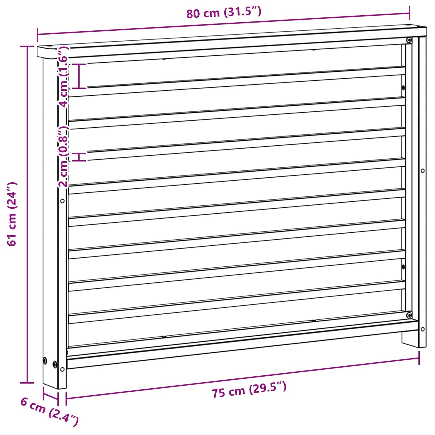 Armleuningen Module 2 pcs Wit 80 x 6 x 61 cm Massief Acaciahout is nu te koop bij PeponiXL, paradijselijk wonen!