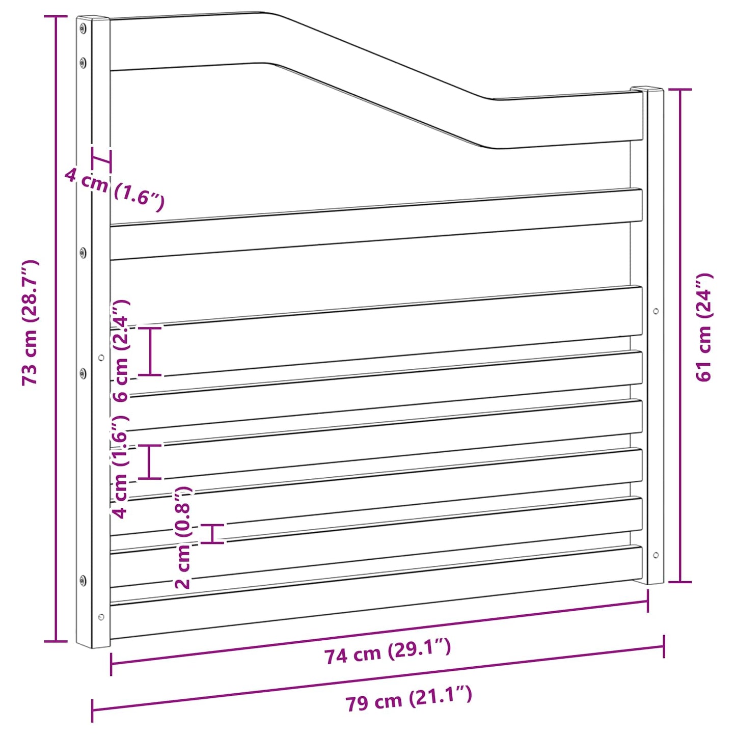 Armsteunmodule 2 pcs Wit 79 x 4 x 73 cm Massief Acaciahout is nu te koop bij PeponiXL, paradijselijk wonen!