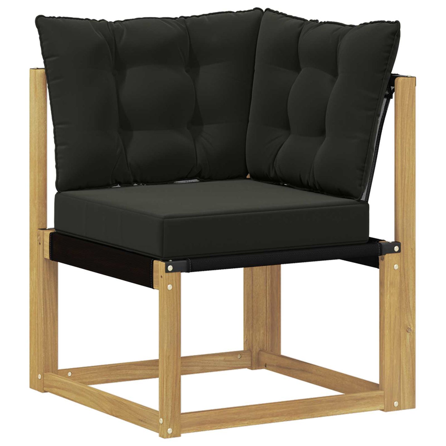 Buiten Hoek Sofa Massief acaciahout en Textilene Stof Wit is nu te koop bij PeponiXL, paradijselijk wonen!