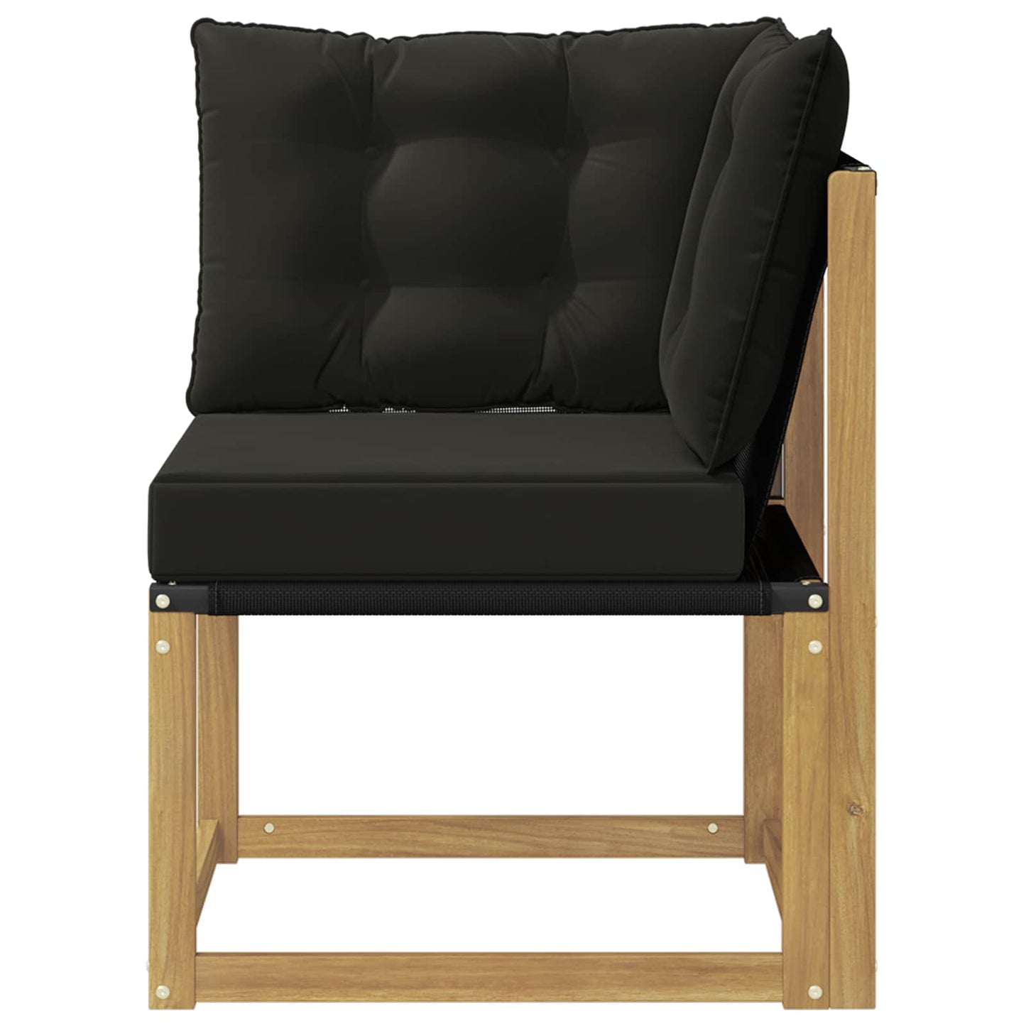 Buiten Hoek Sofa Massief acaciahout en Textilene Stof Wit is nu te koop bij PeponiXL, paradijselijk wonen!