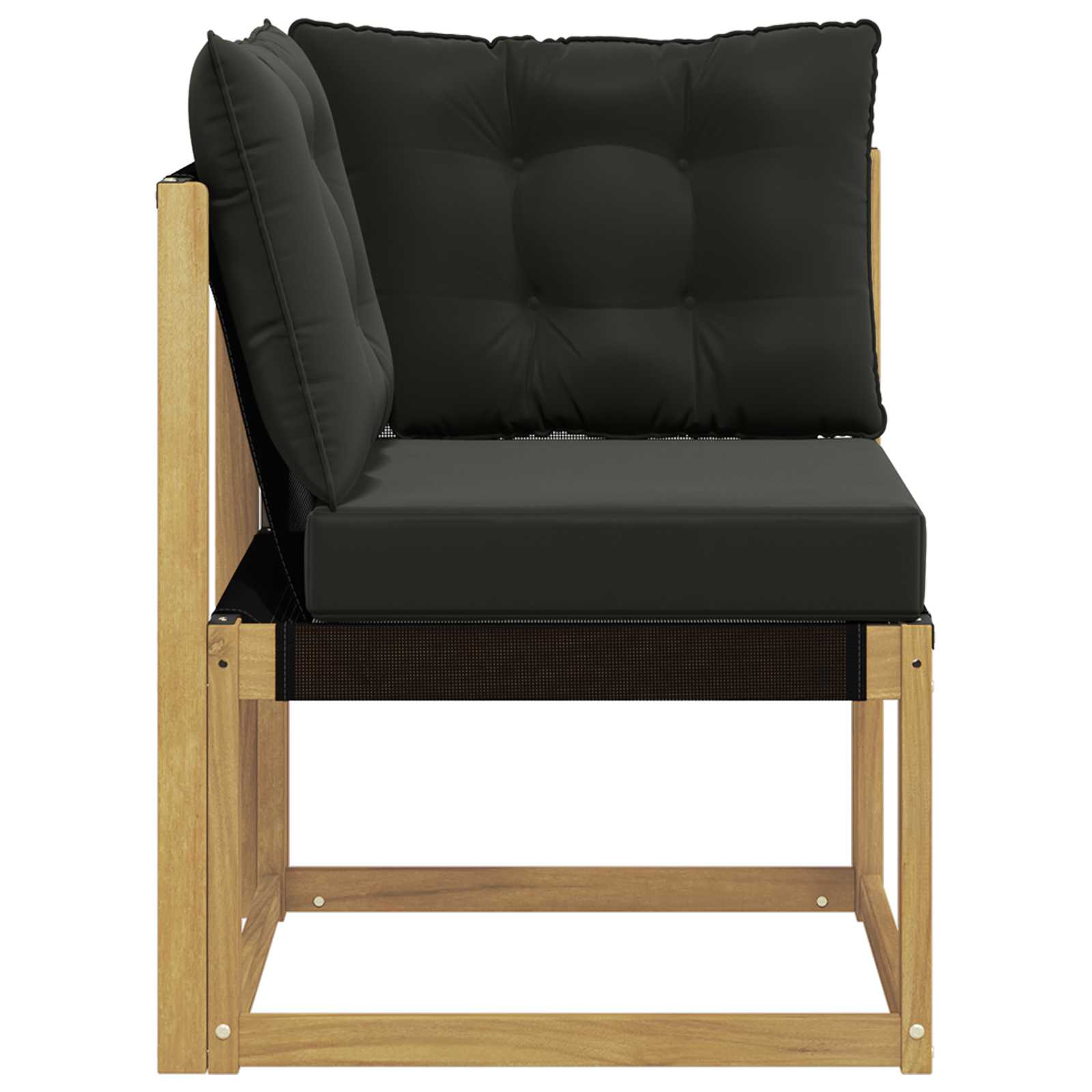 Buiten Hoek Sofa Massief acaciahout en Textilene Stof Wit is nu te koop bij PeponiXL, paradijselijk wonen!