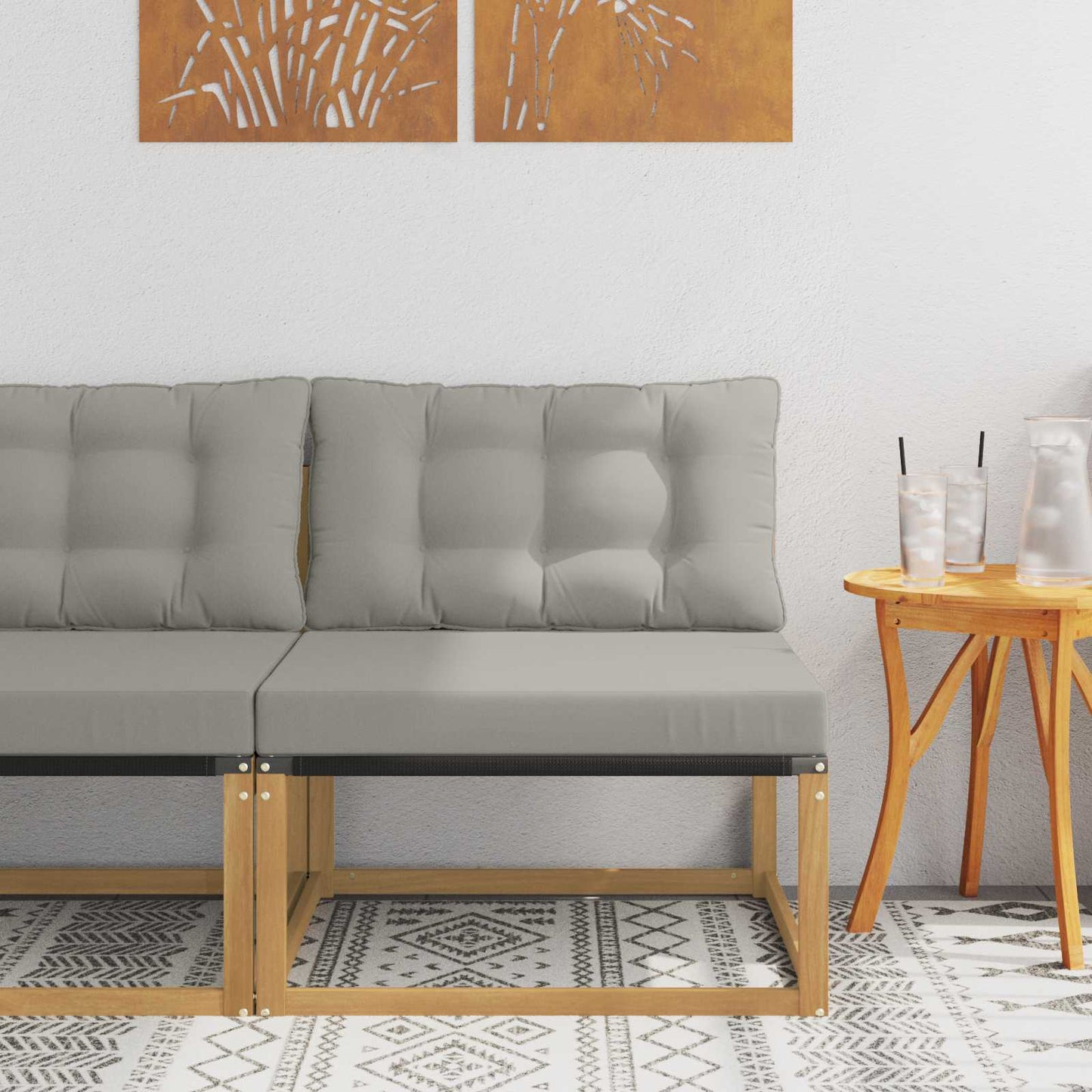 Buiten Midden Sofa met kussen Wit 79 x 83 x 73 cm staal