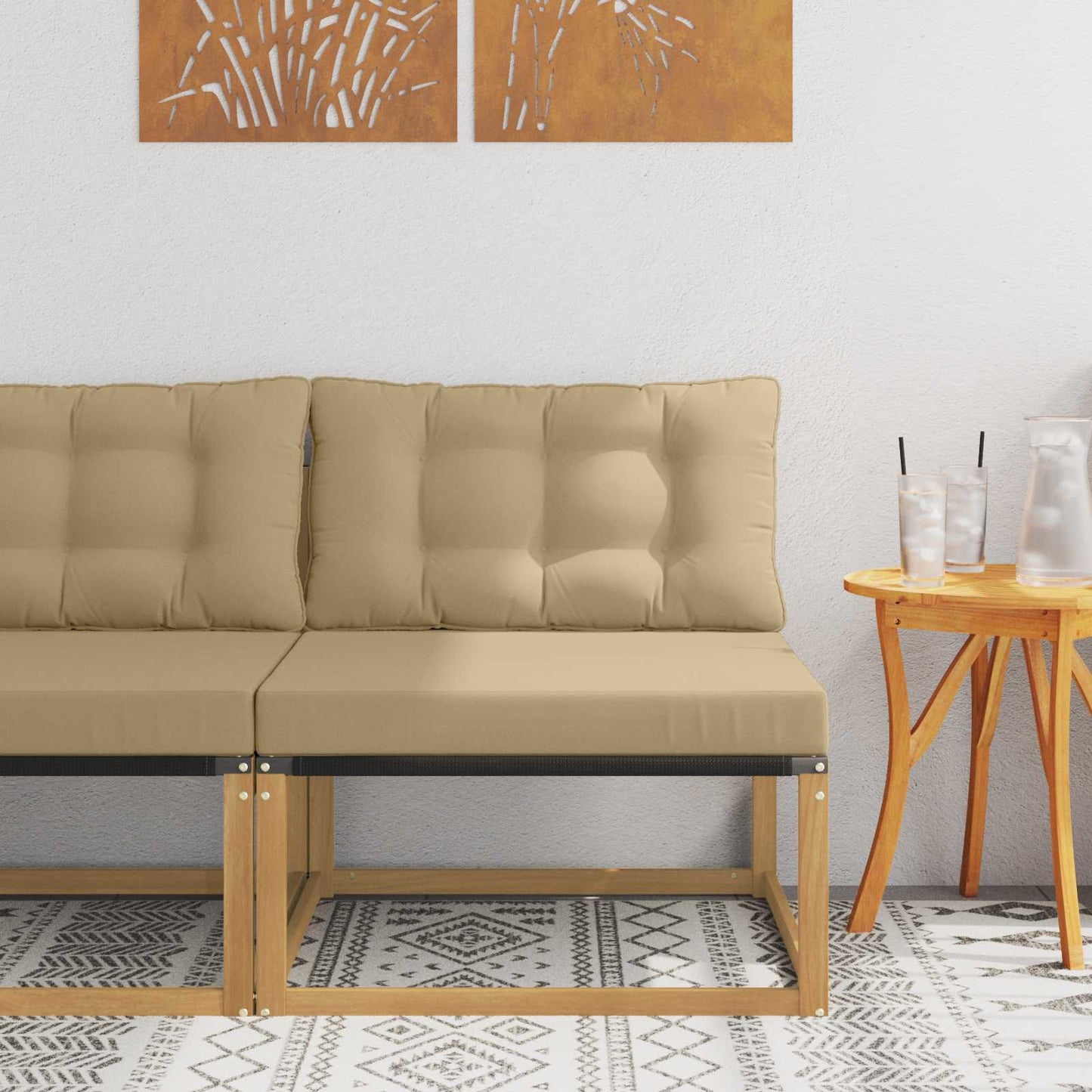 Buiten Midden Sofa met kussen Wit 79 x 83 x 73 cm staal