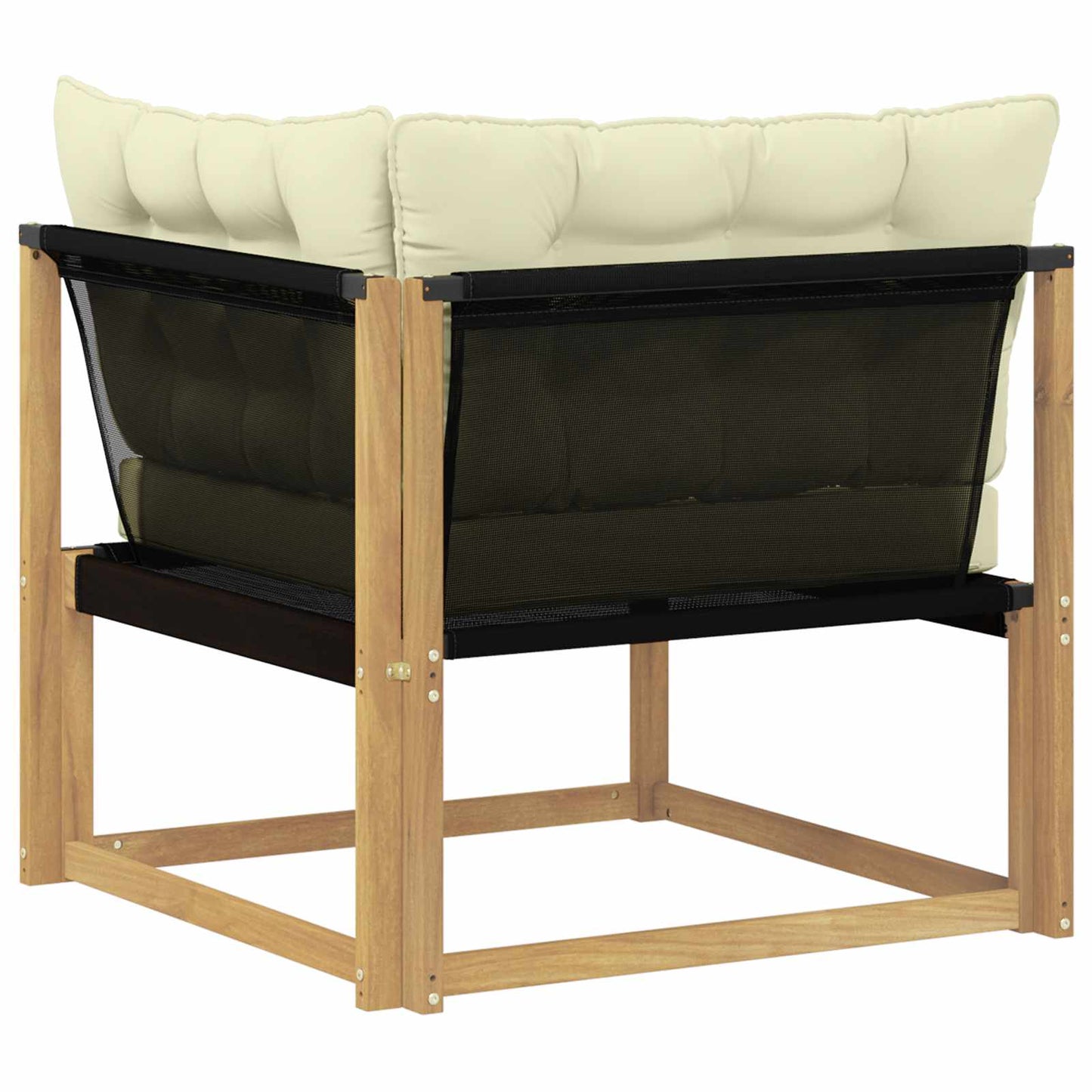 Buiten Hoek Sofa Massief Acaciahout en Textilene Wit is nu te koop bij PeponiXL, paradijselijk wonen!