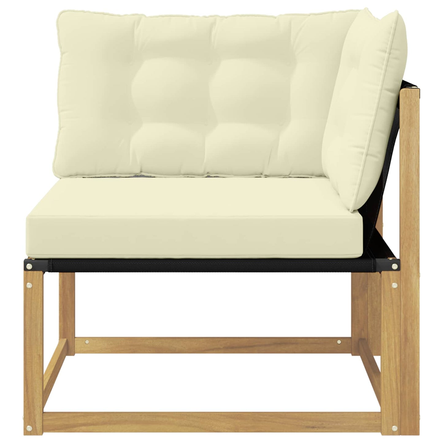 Buiten Hoek Sofa Massief Acaciahout en Textilene Wit is nu te koop bij PeponiXL, paradijselijk wonen!