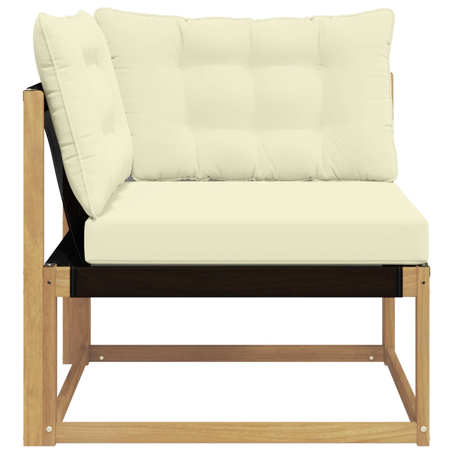 Buiten Hoek Sofa Massief Acaciahout en Textilene Wit is nu te koop bij PeponiXL, paradijselijk wonen!