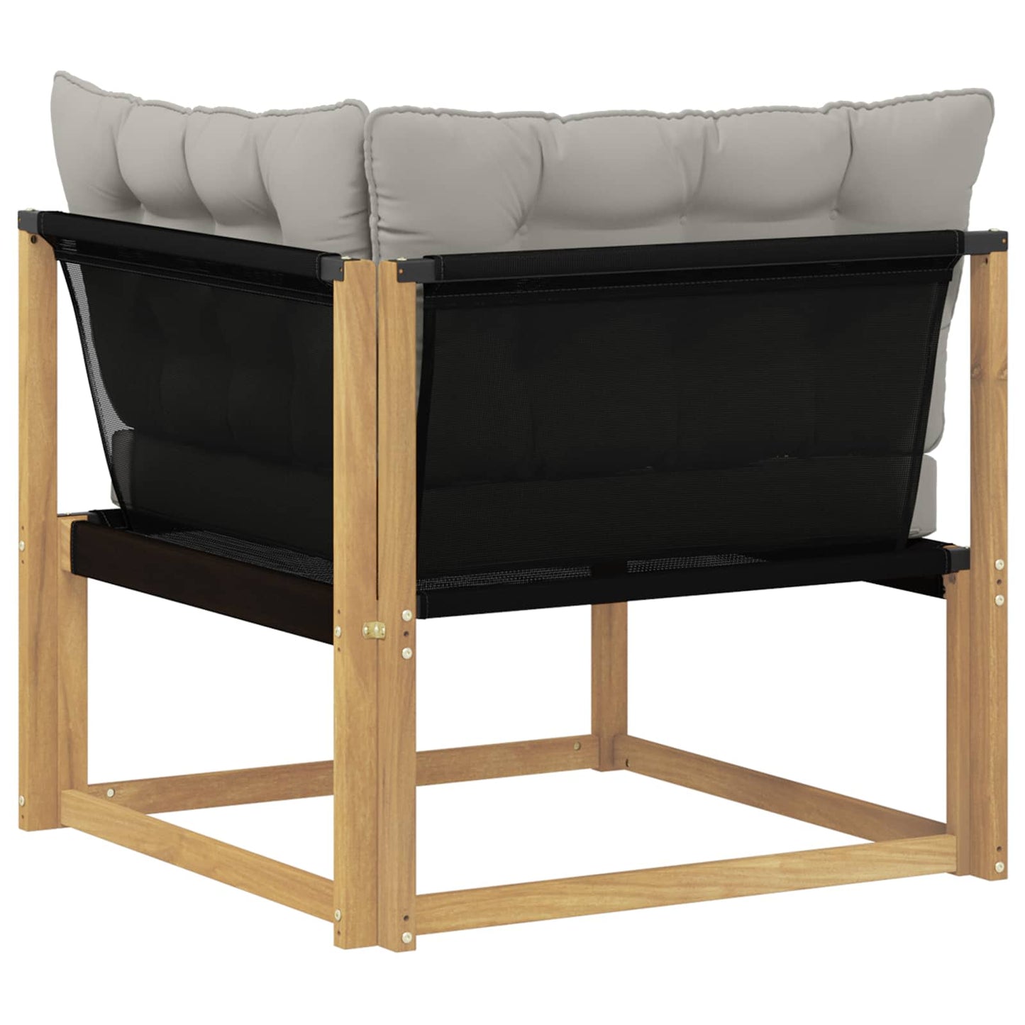 Buiten Hoek Sofa Massief Acaciahout en Textilene Wit is nu te koop bij PeponiXL, paradijselijk wonen!