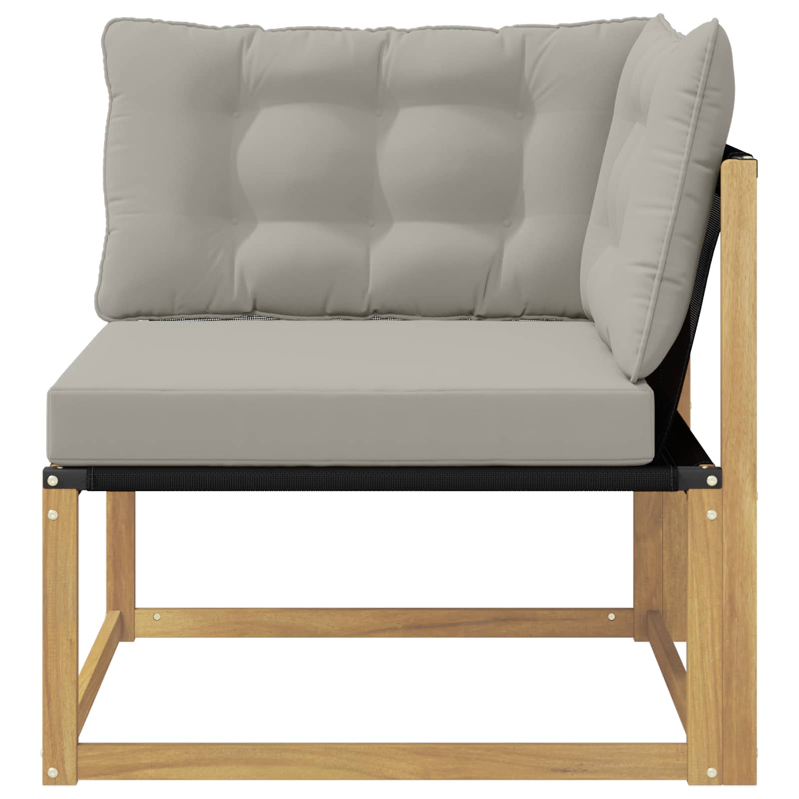 Buiten Hoek Sofa Massief Acaciahout en Textilene Wit is nu te koop bij PeponiXL, paradijselijk wonen!