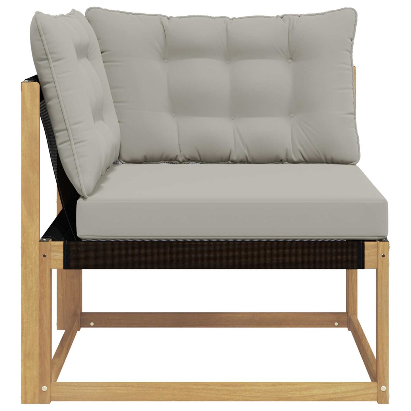 Buiten Hoek Sofa Massief Acaciahout en Textilene Wit is nu te koop bij PeponiXL, paradijselijk wonen!