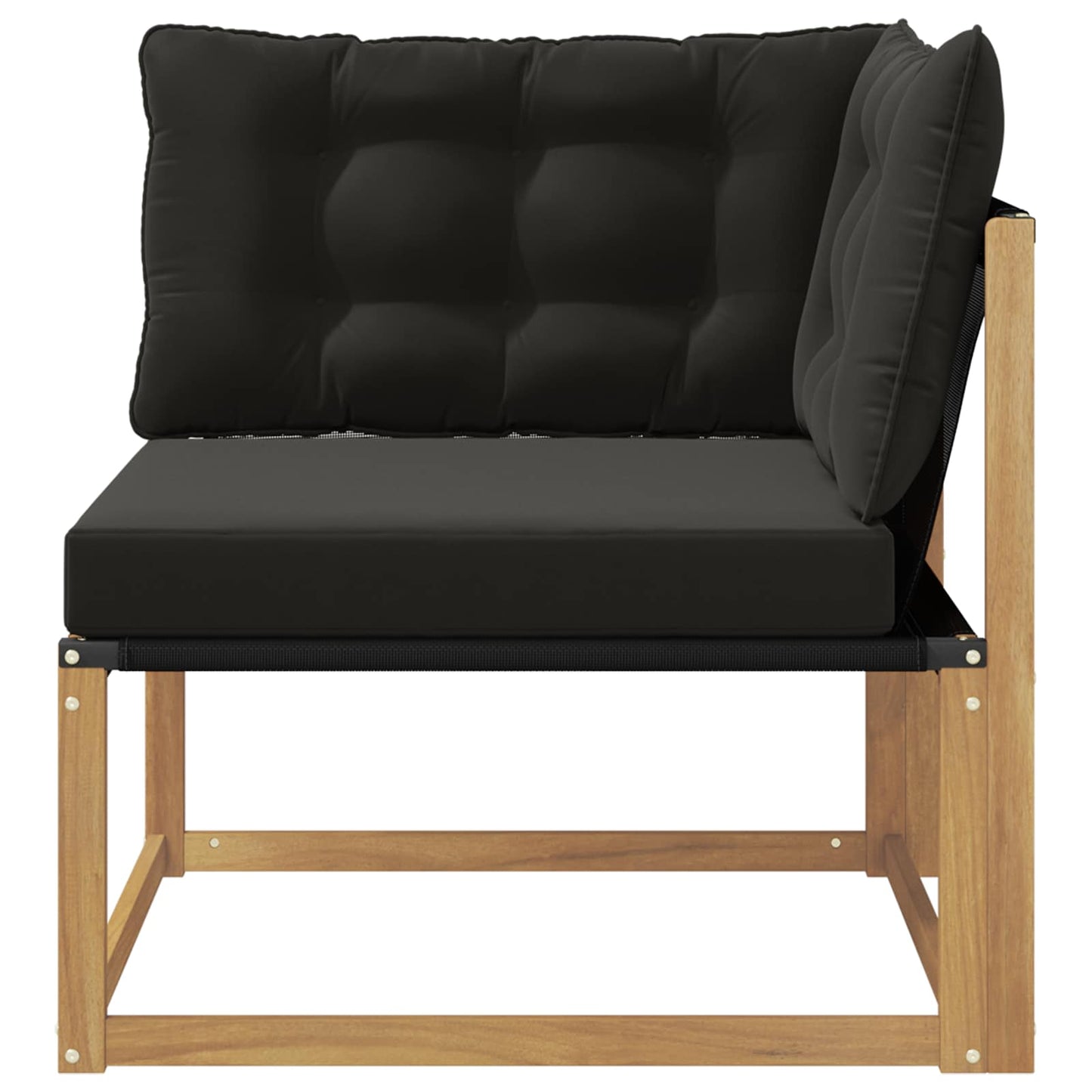 Buiten Hoek Sofa Massief Acaciahout en Textilene Wit is nu te koop bij PeponiXL, paradijselijk wonen!