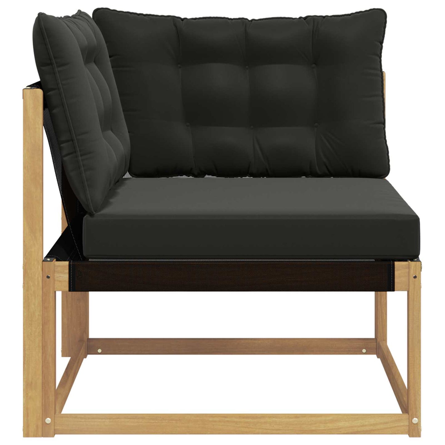 Buiten Hoek Sofa Massief Acaciahout en Textilene Wit is nu te koop bij PeponiXL, paradijselijk wonen!