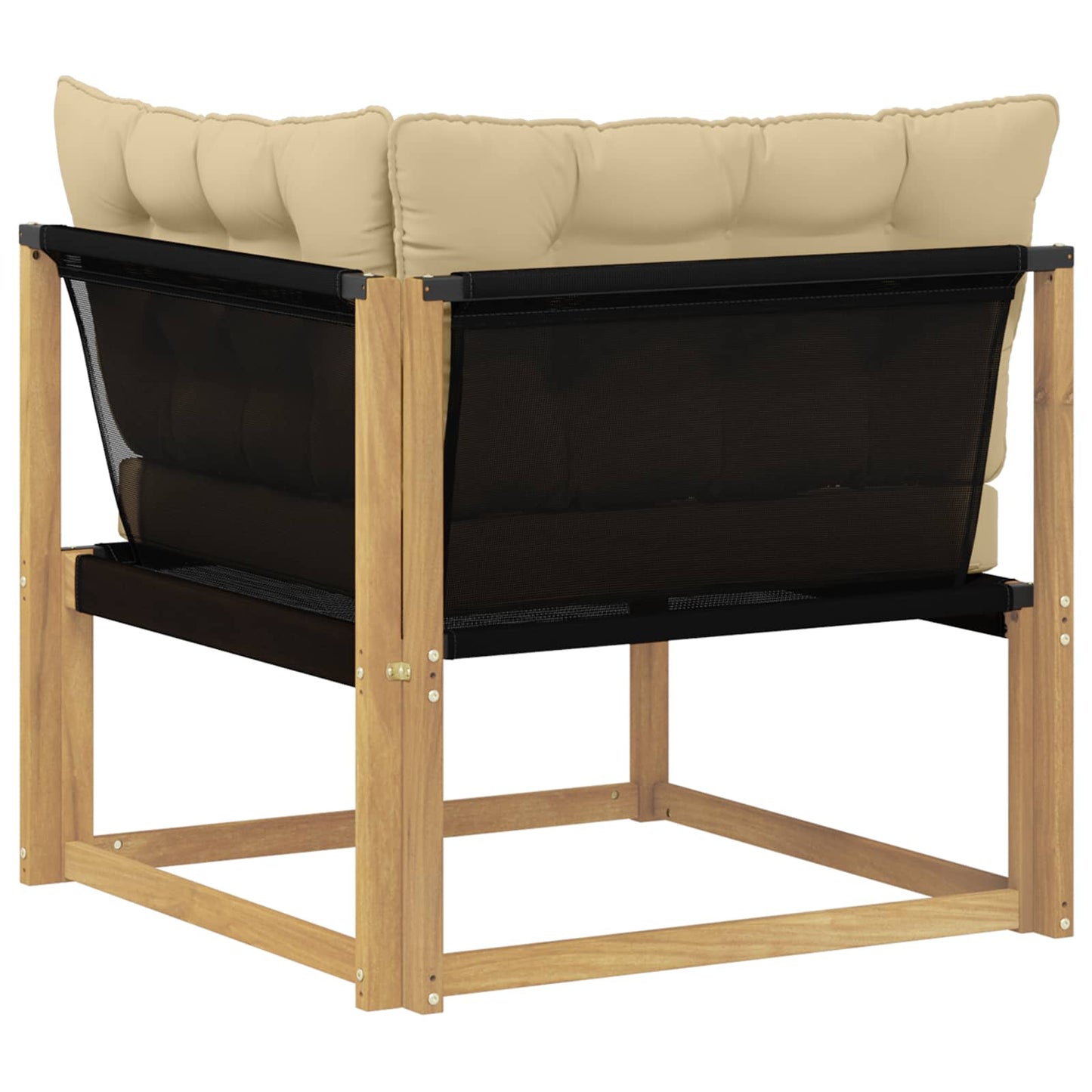 Buiten Hoek Sofa Massief Acaciahout en Textilene Wit is nu te koop bij PeponiXL, paradijselijk wonen!