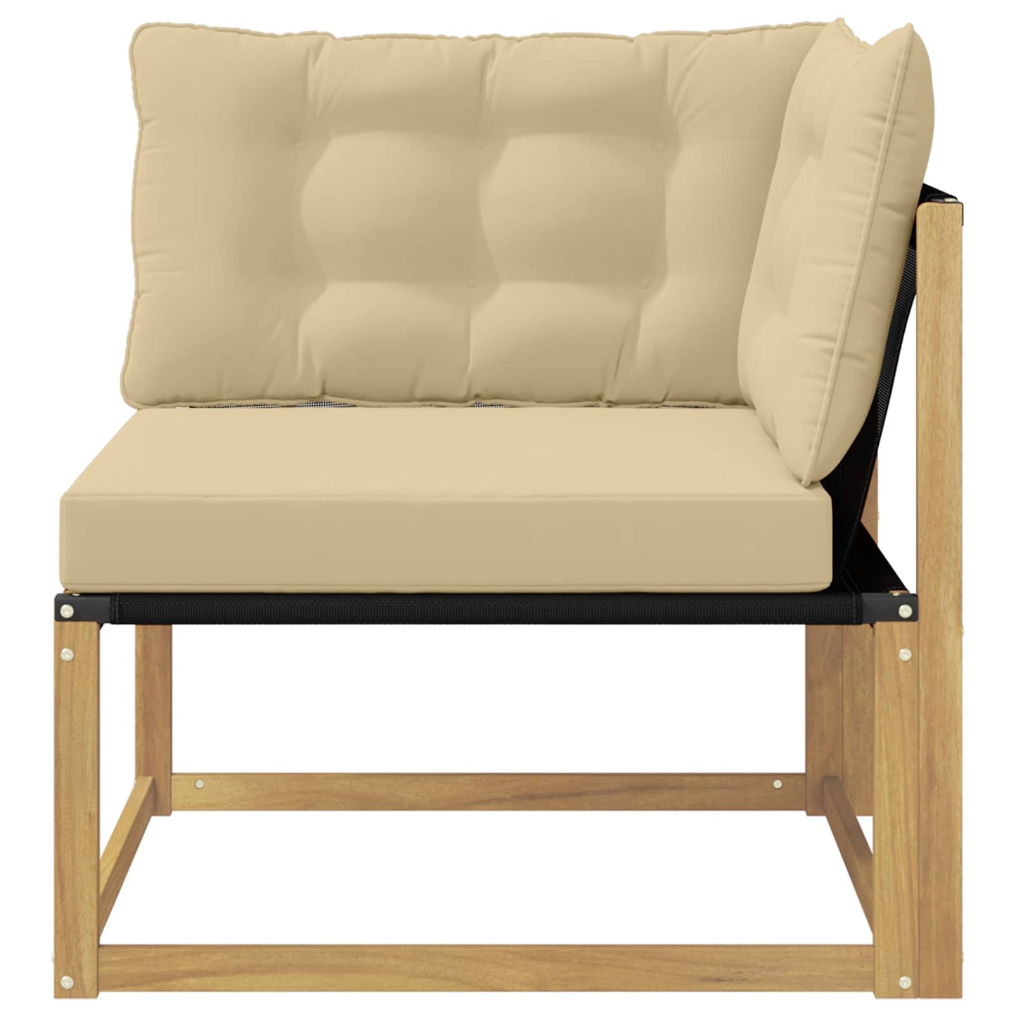 Buiten Hoek Sofa Massief Acaciahout en Textilene Wit is nu te koop bij PeponiXL, paradijselijk wonen!