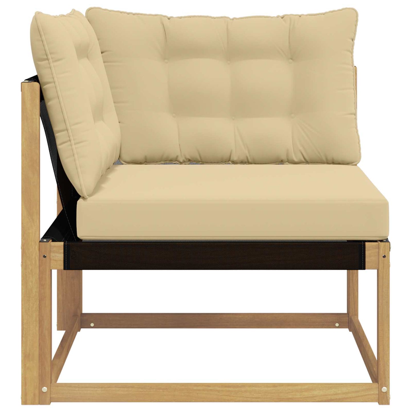 Buiten Hoek Sofa Massief Acaciahout en Textilene Wit is nu te koop bij PeponiXL, paradijselijk wonen!
