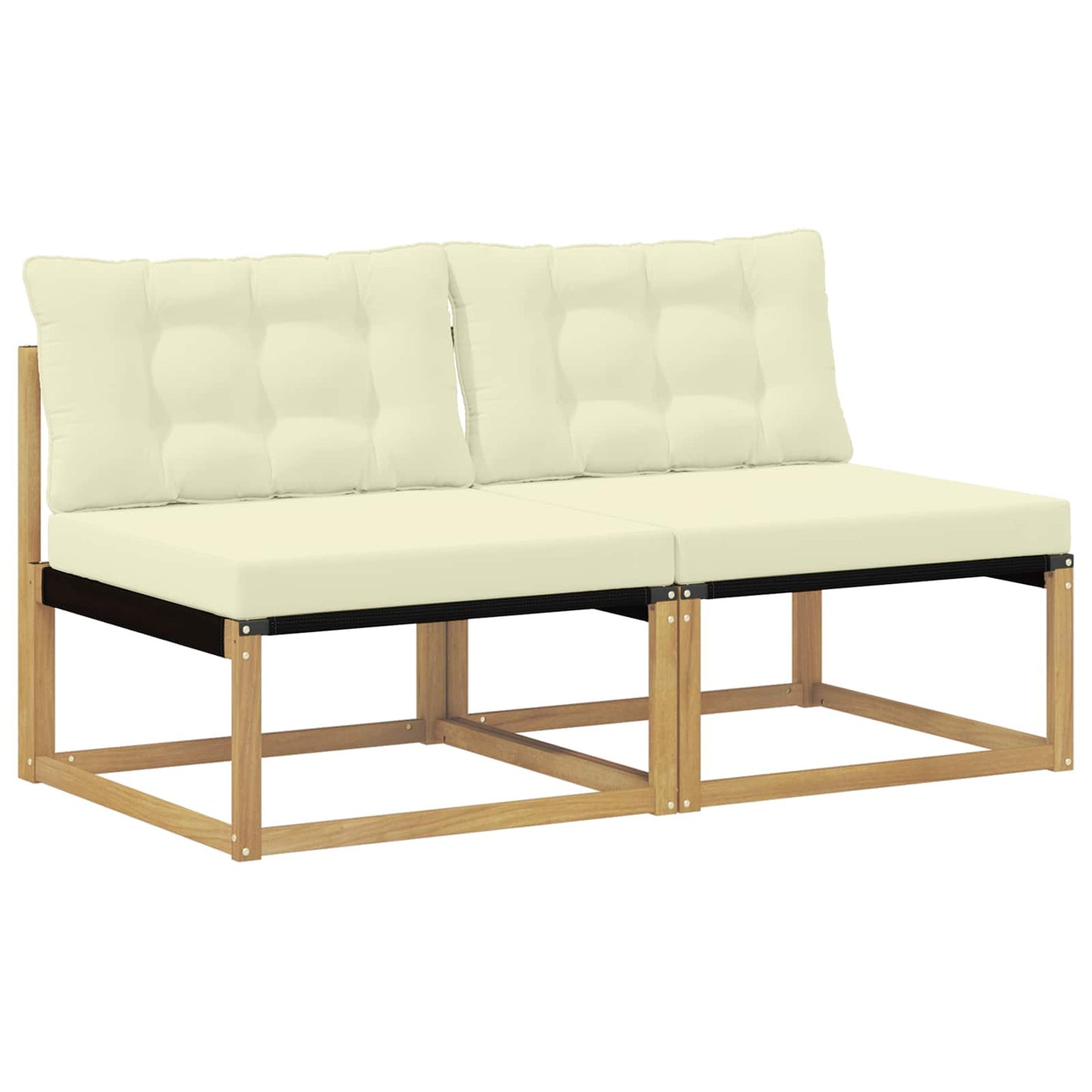 Buiten Midden Sofa Massief Acaciahout en Textilene Wit is nu te koop bij PeponiXL, paradijselijk wonen!