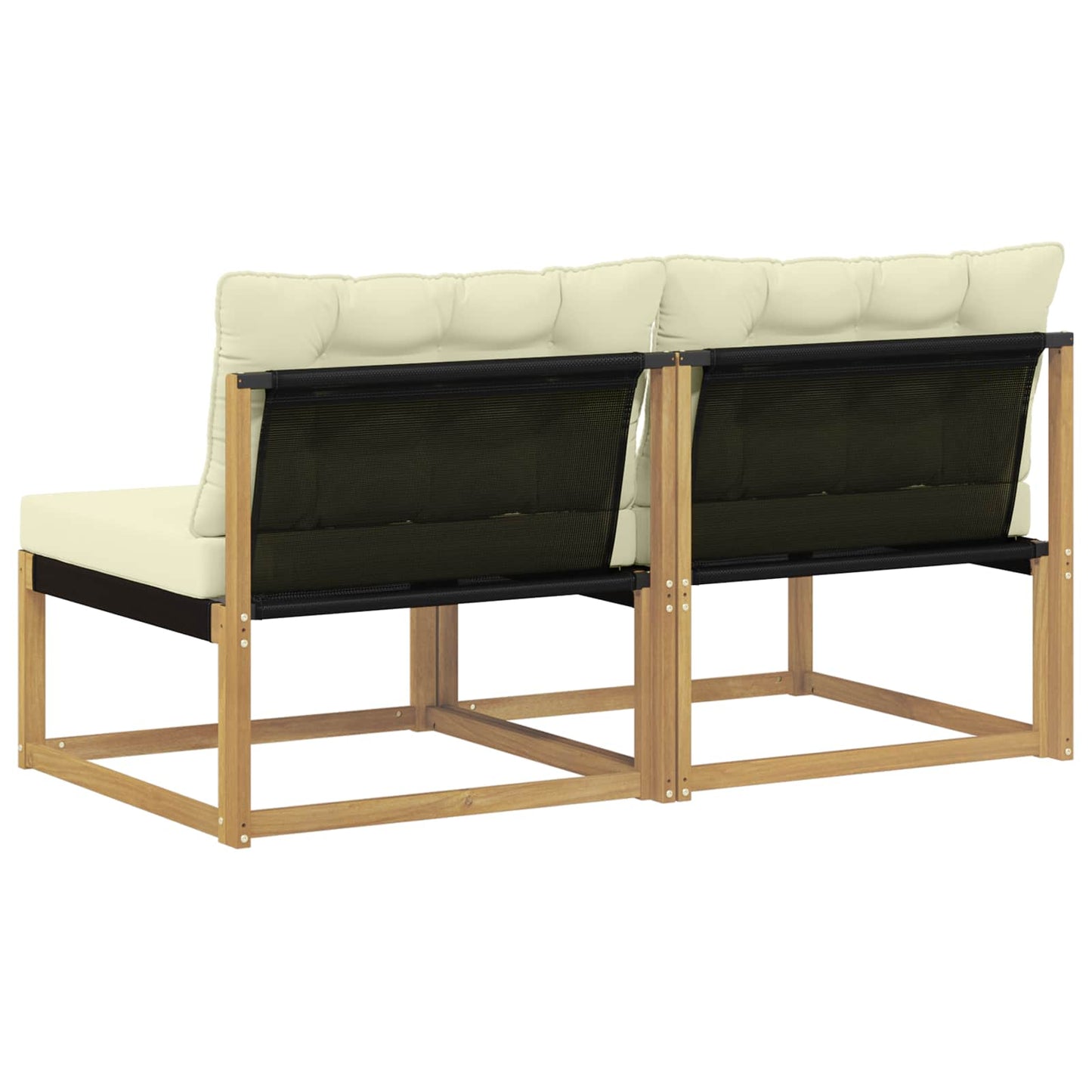 Buiten Midden Sofa Massief Acaciahout en Textilene Wit is nu te koop bij PeponiXL, paradijselijk wonen!
