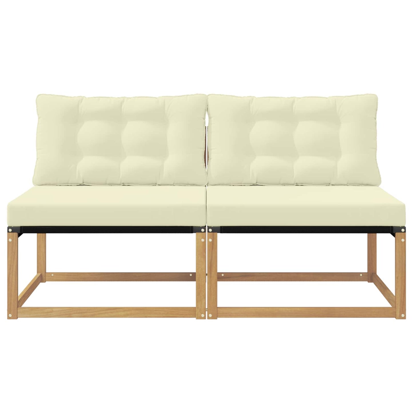 Buiten Midden Sofa Massief Acaciahout en Textilene Wit is nu te koop bij PeponiXL, paradijselijk wonen!