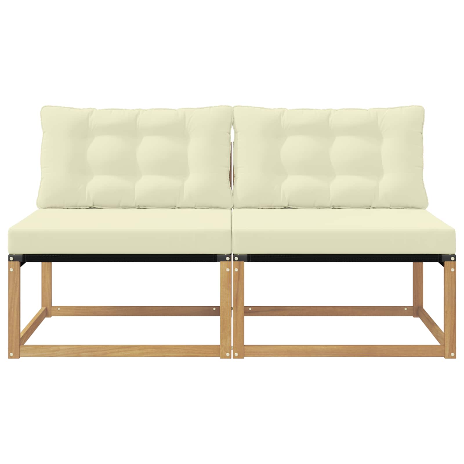 Buiten Midden Sofa Massief Acaciahout en Textilene Wit is nu te koop bij PeponiXL, paradijselijk wonen!