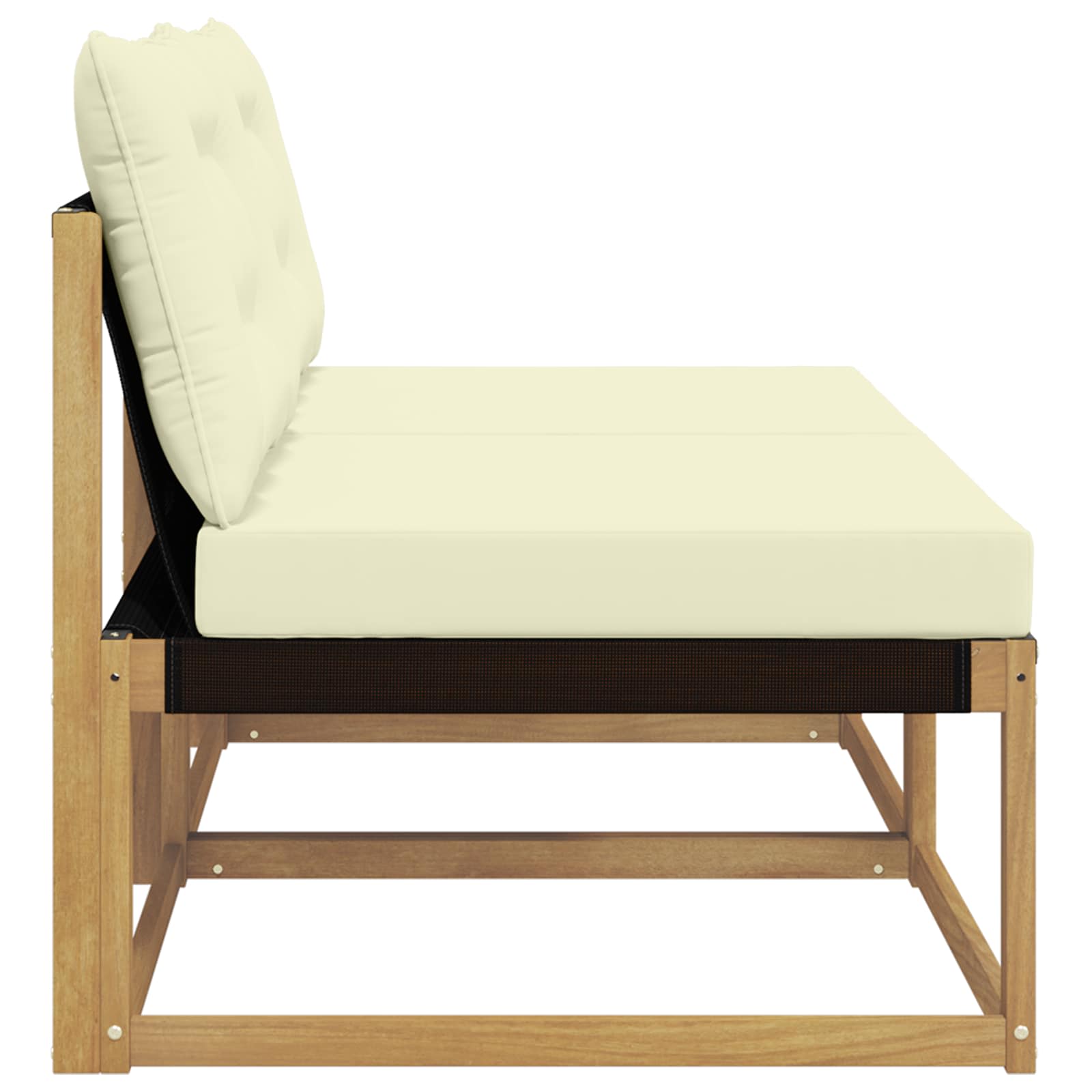 Buiten Midden Sofa Massief Acaciahout en Textilene Wit is nu te koop bij PeponiXL, paradijselijk wonen!