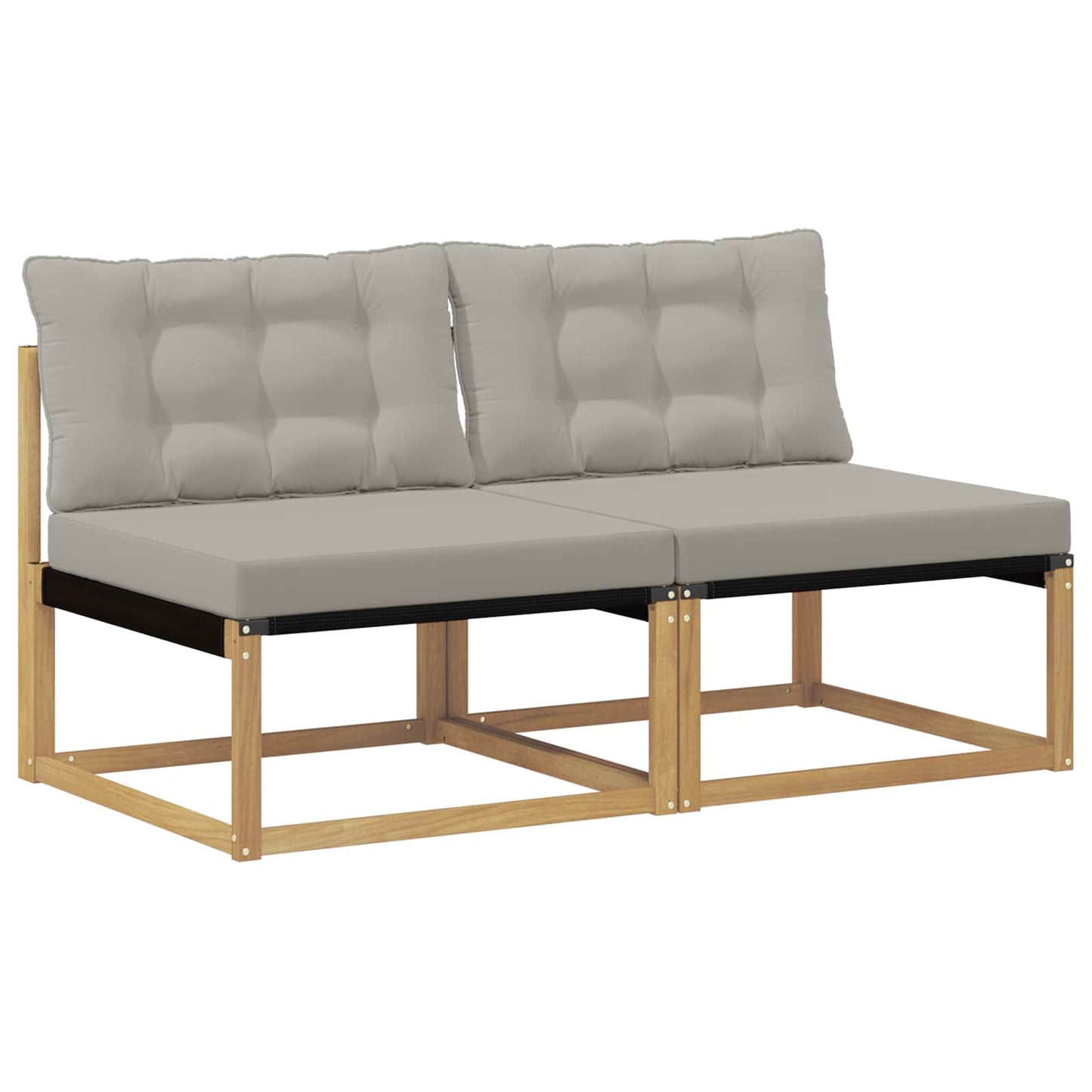 Buiten Midden Sofa Massief Acaciahout en Textilene Wit is nu te koop bij PeponiXL, paradijselijk wonen!