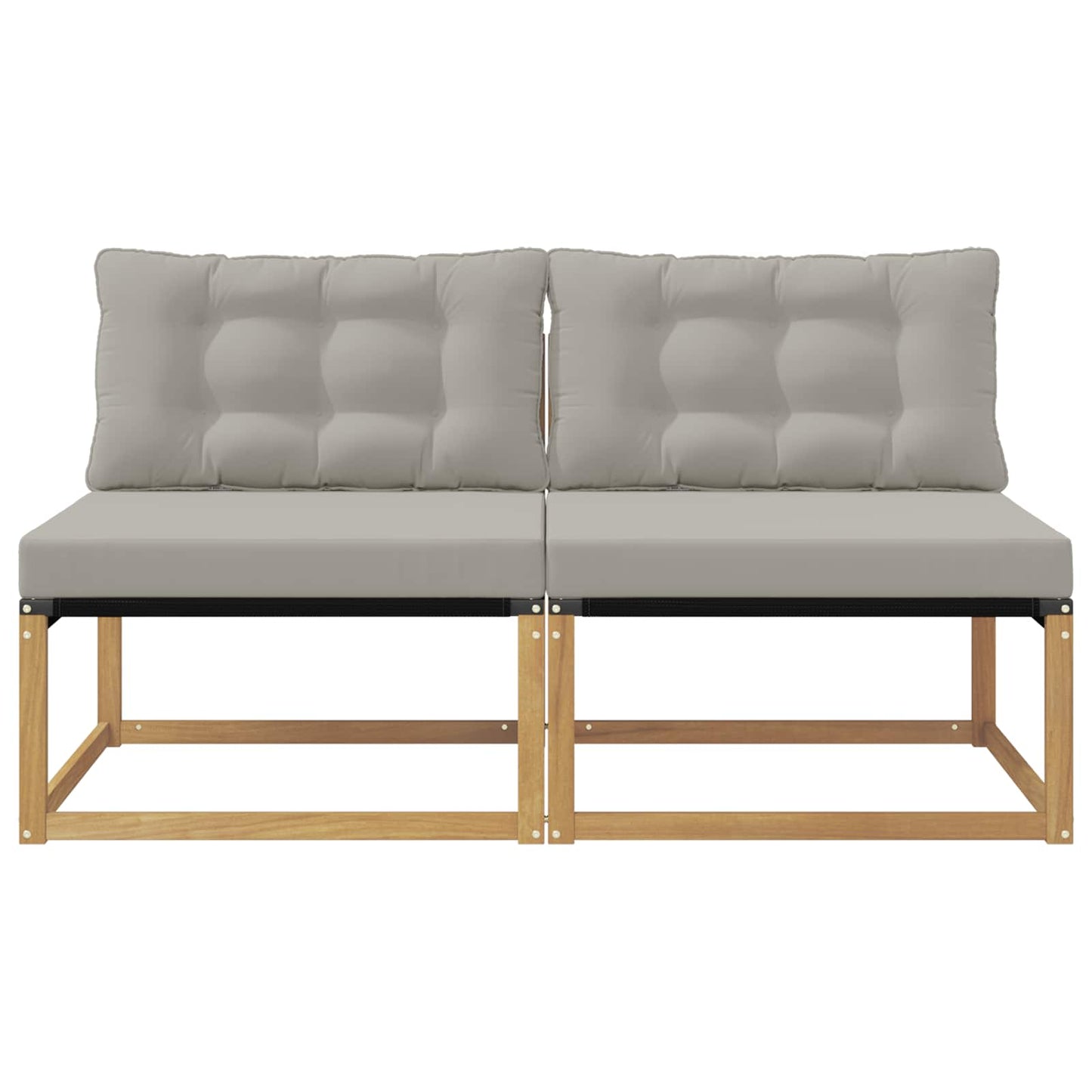 Buiten Midden Sofa Massief Acaciahout en Textilene Wit is nu te koop bij PeponiXL, paradijselijk wonen!