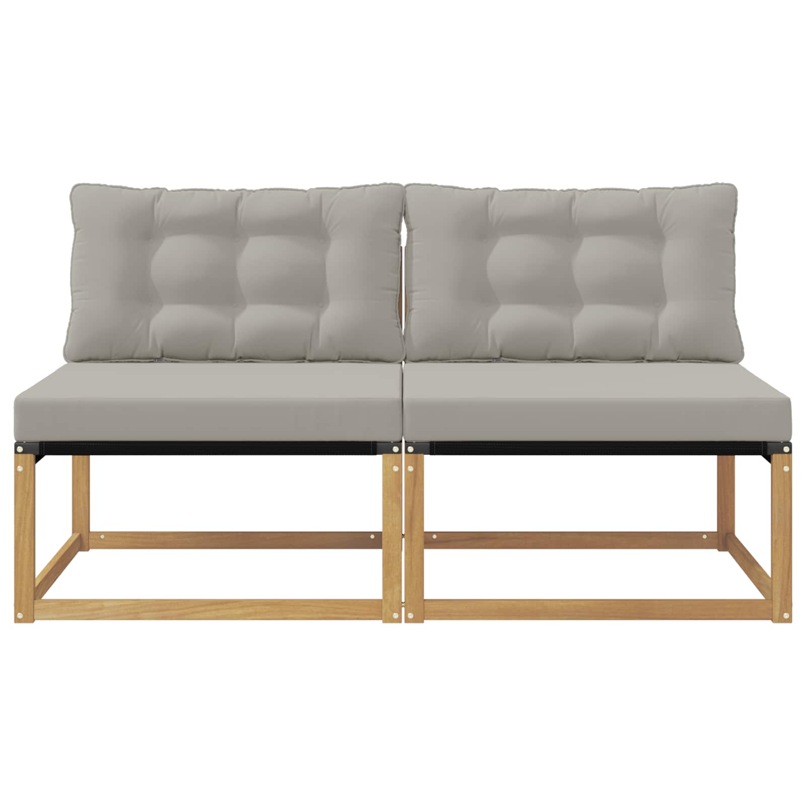 Buiten Midden Sofa Massief Acaciahout en Textilene Wit is nu te koop bij PeponiXL, paradijselijk wonen!