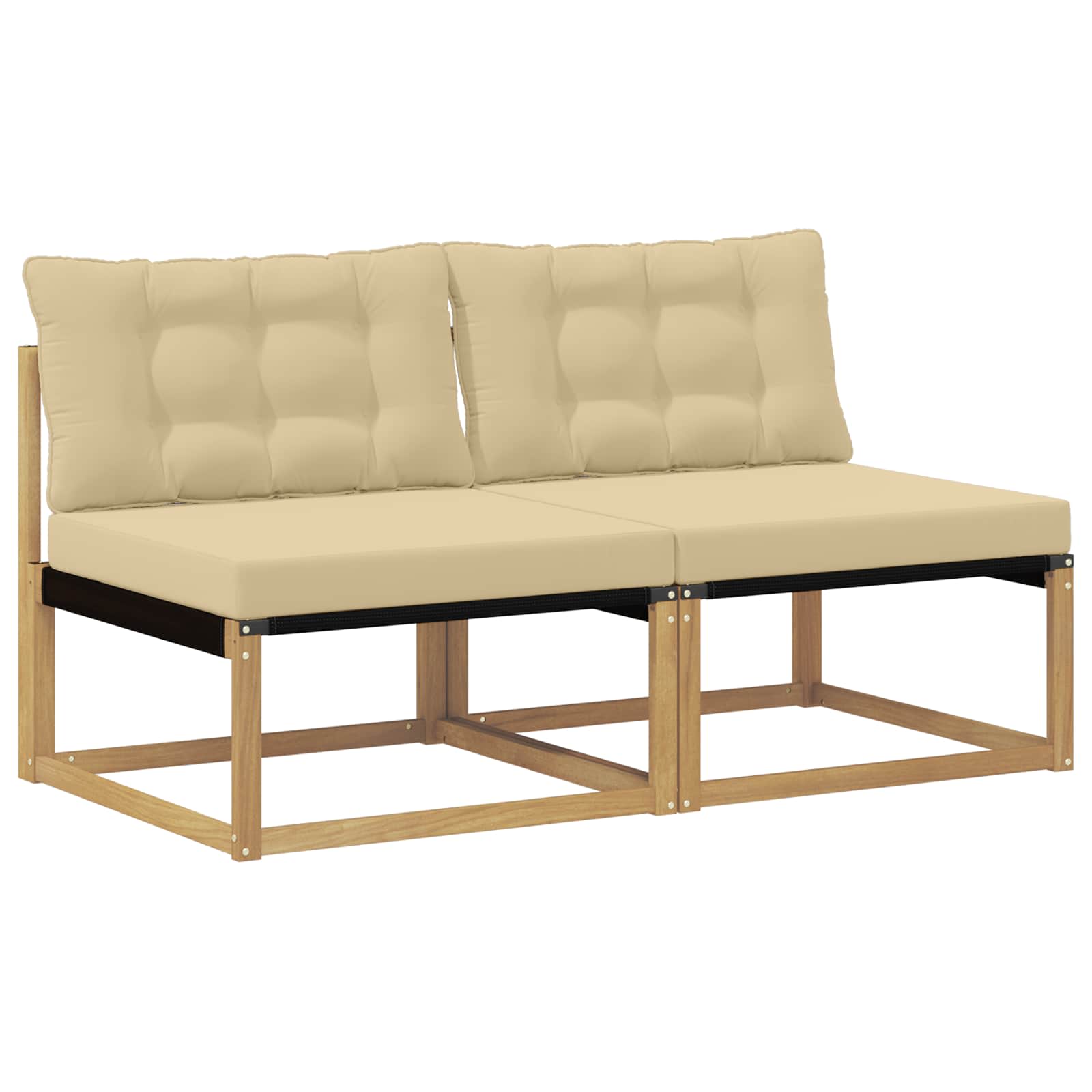 Buiten Midden Sofa Massief Acaciahout en Textilene Wit is nu te koop bij PeponiXL, paradijselijk wonen!