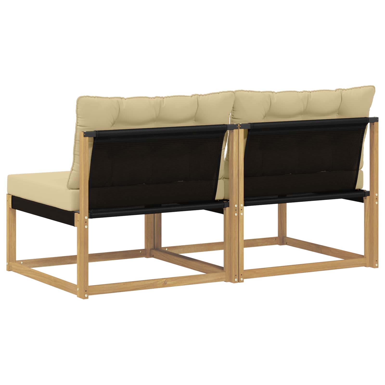 Buiten Midden Sofa Massief Acaciahout en Textilene Wit is nu te koop bij PeponiXL, paradijselijk wonen!