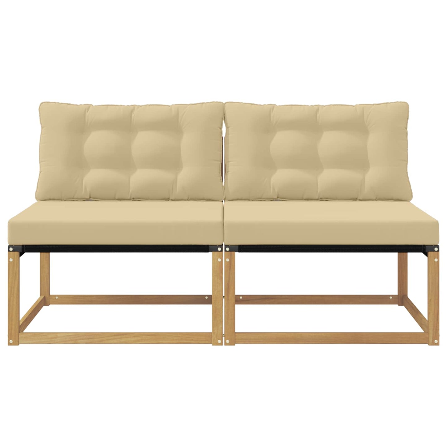 Buiten Midden Sofa Massief Acaciahout en Textilene Wit is nu te koop bij PeponiXL, paradijselijk wonen!