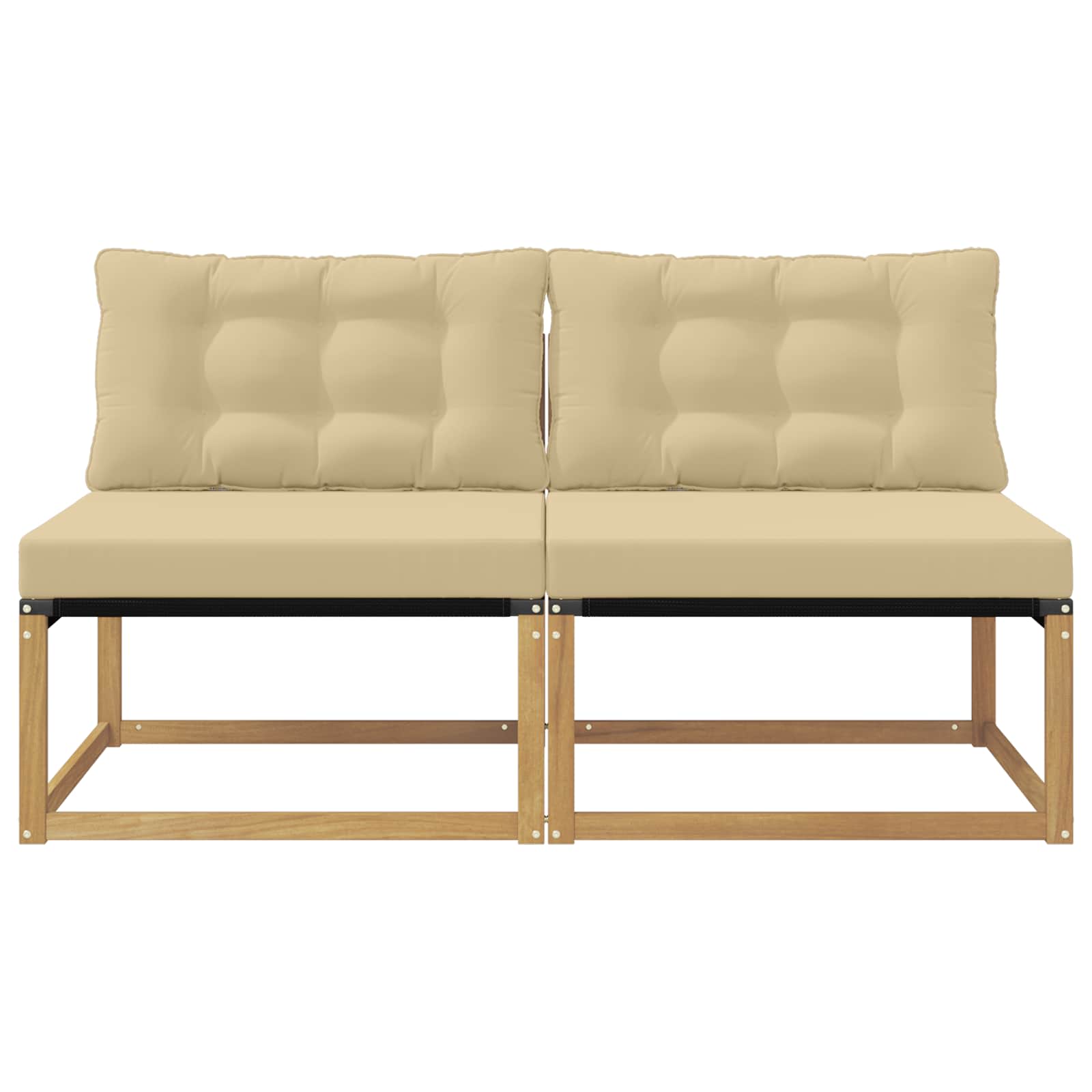 Buiten Midden Sofa Massief Acaciahout en Textilene Wit is nu te koop bij PeponiXL, paradijselijk wonen!