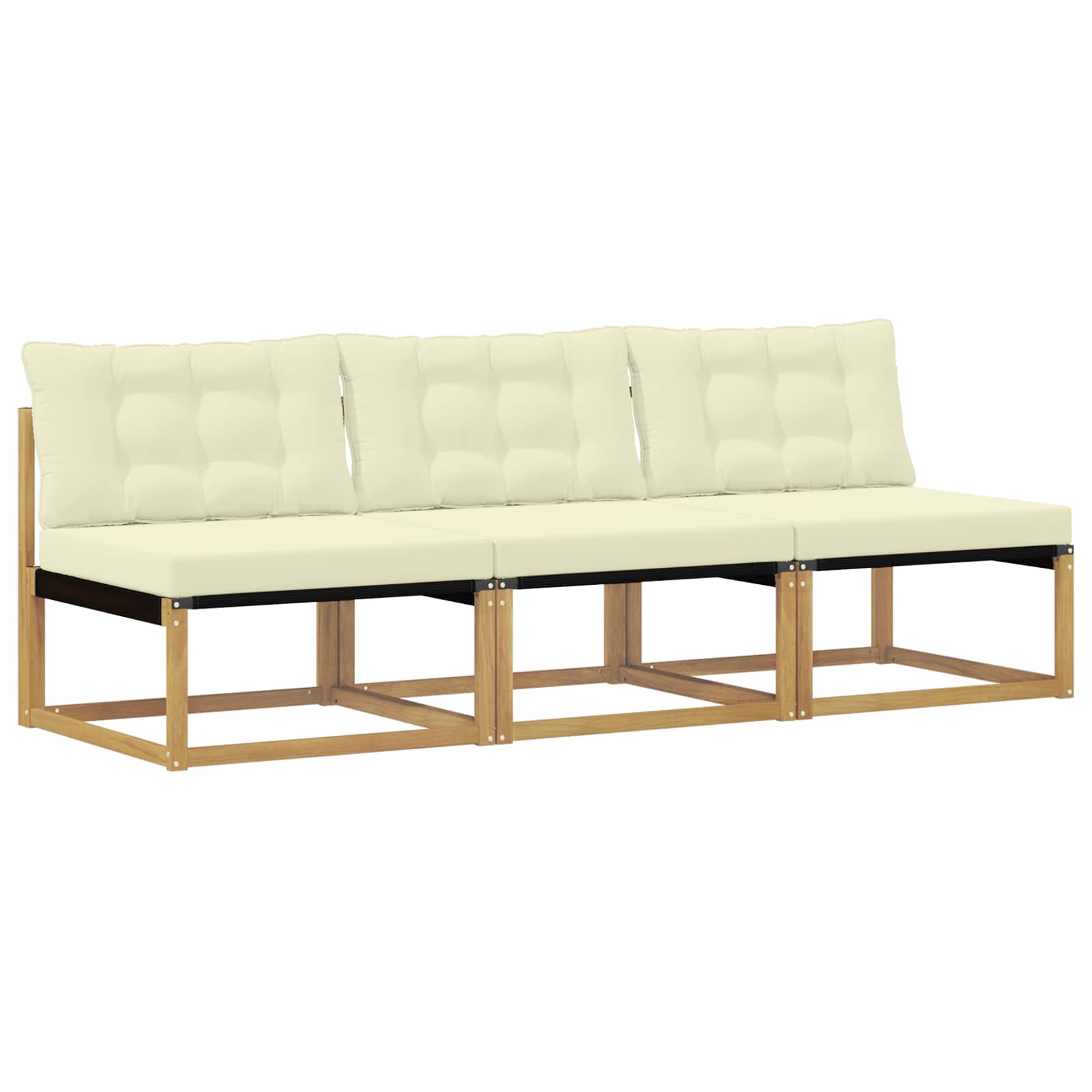 Buiten Midden Sofa Massief Acaciahout en Textilene Wit is nu te koop bij PeponiXL, paradijselijk wonen!
