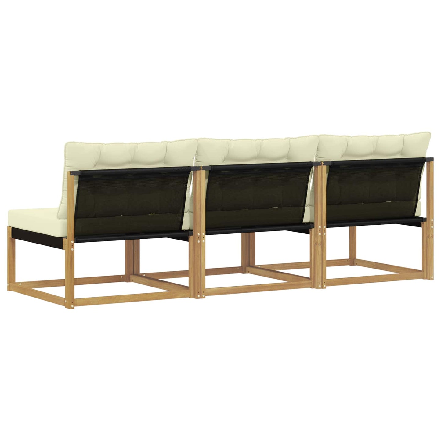 Buiten Midden Sofa Massief Acaciahout en Textilene Wit is nu te koop bij PeponiXL, paradijselijk wonen!