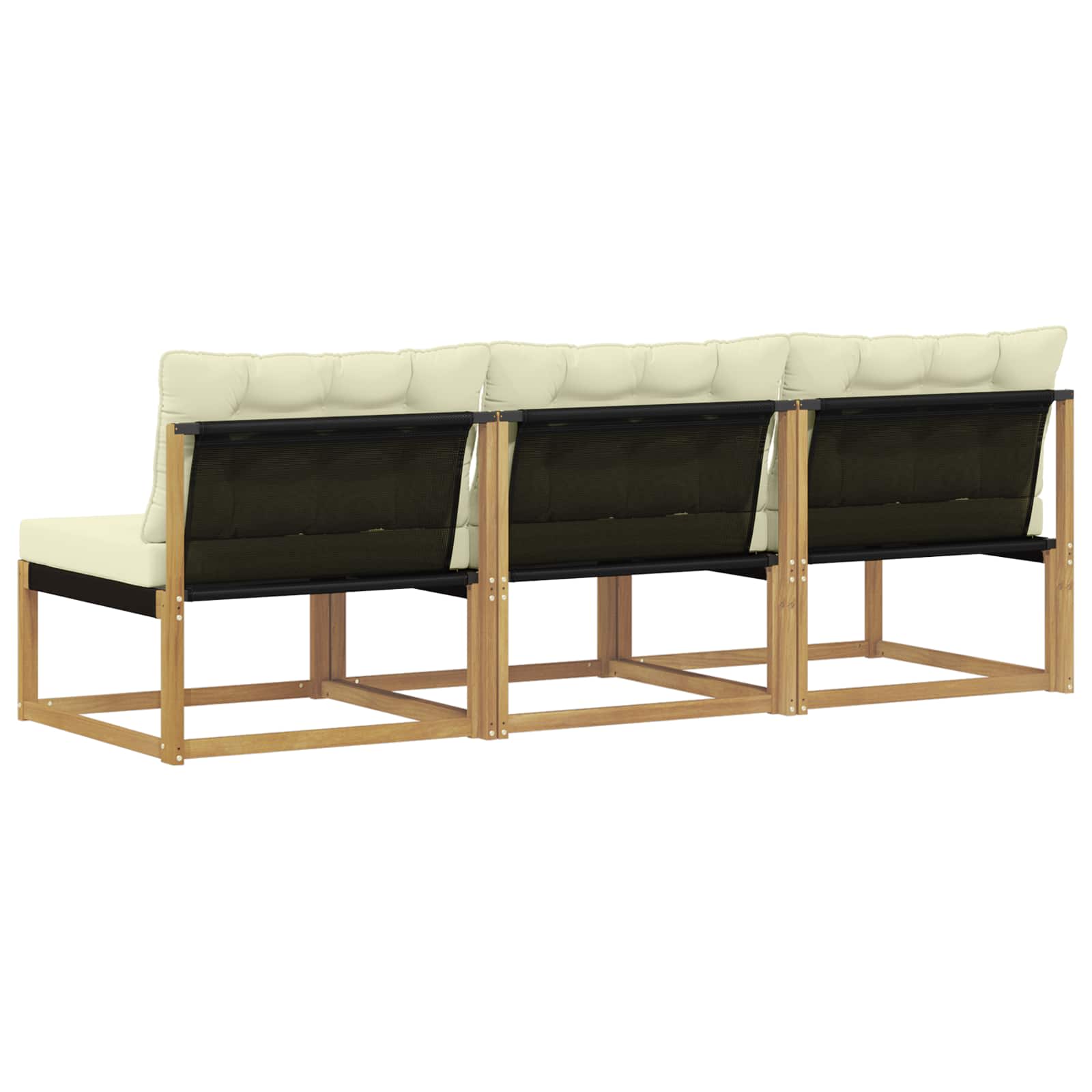 Buiten Midden Sofa Massief Acaciahout en Textilene Wit is nu te koop bij PeponiXL, paradijselijk wonen!