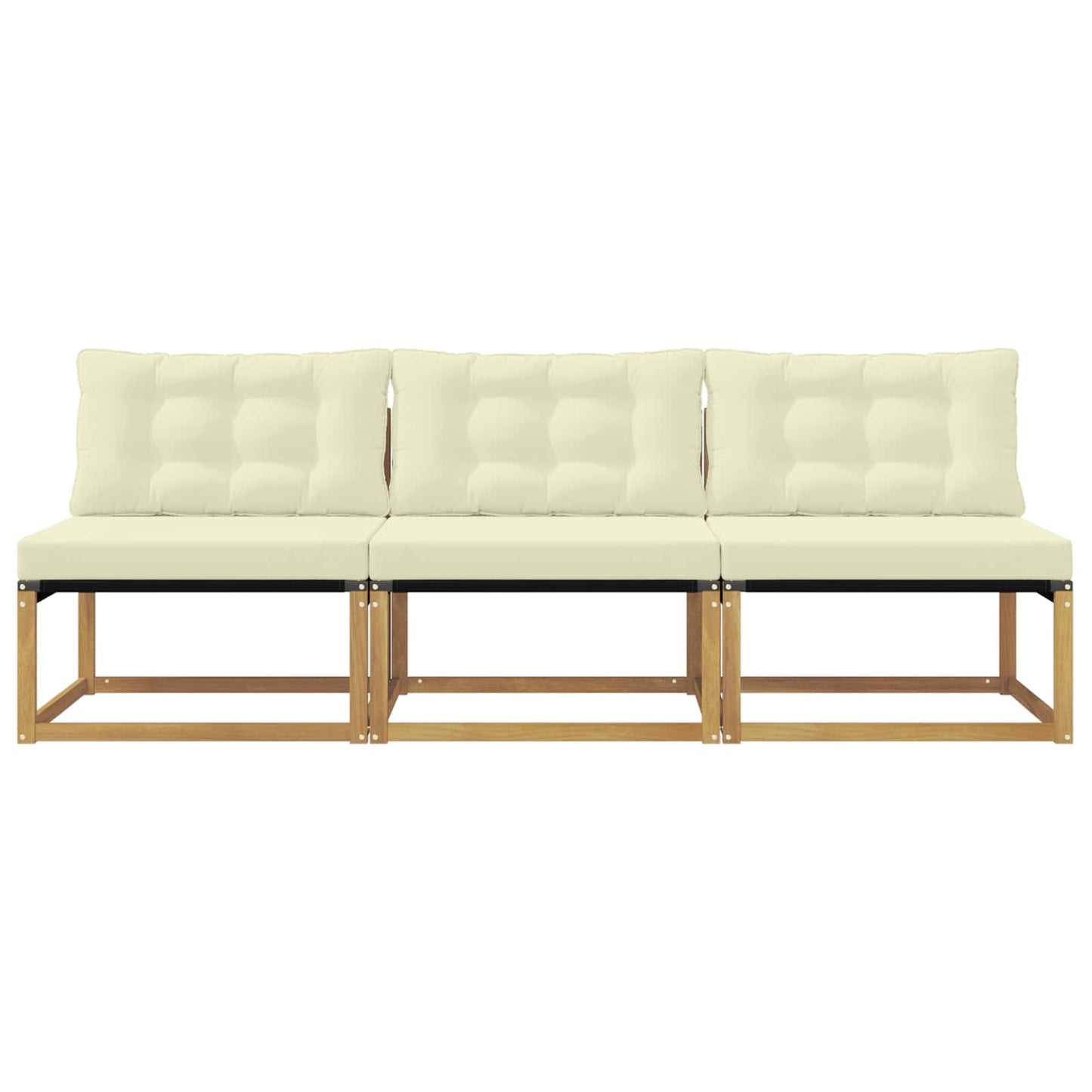 Buiten Midden Sofa Massief Acaciahout en Textilene Wit is nu te koop bij PeponiXL, paradijselijk wonen!