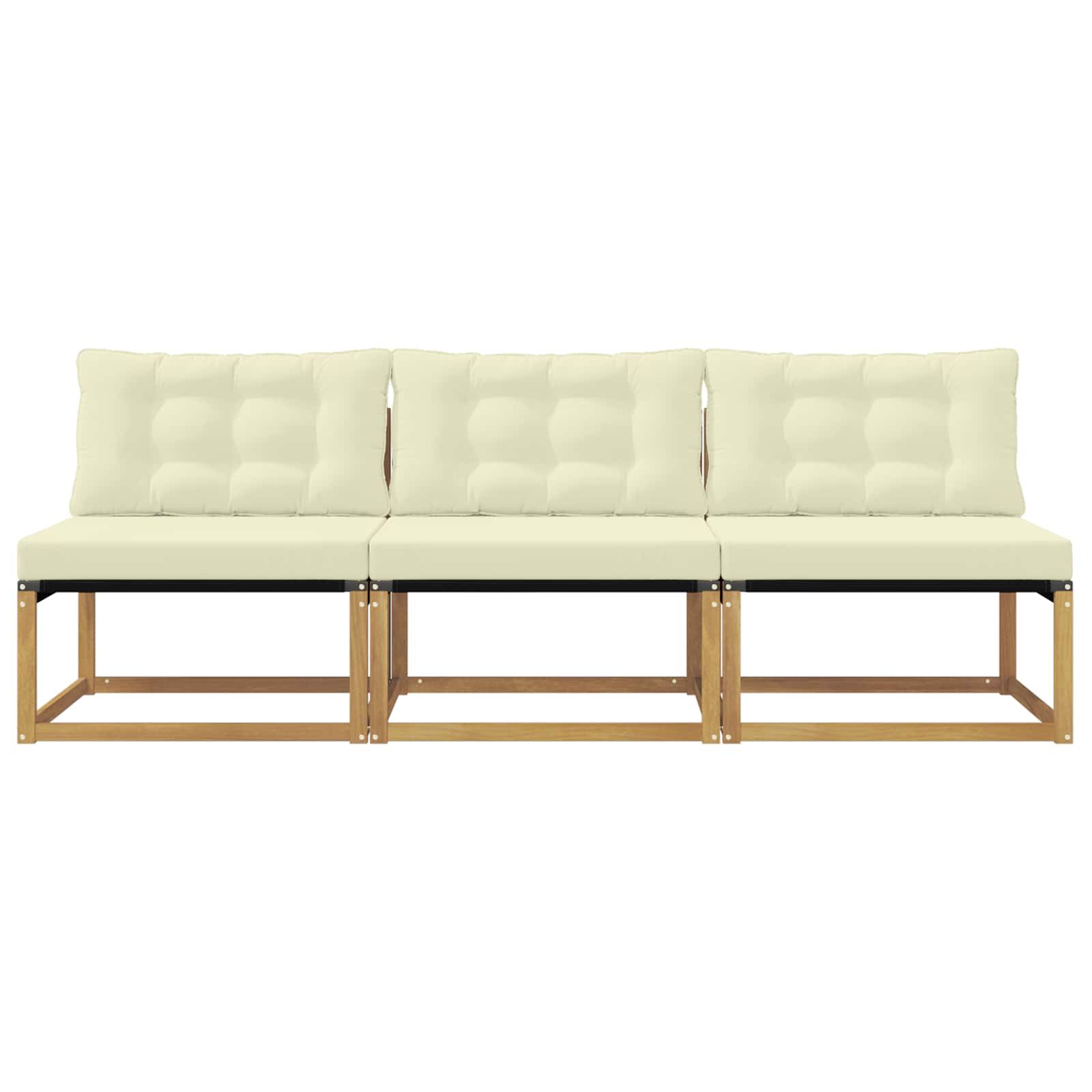 Buiten Midden Sofa Massief Acaciahout en Textilene Wit is nu te koop bij PeponiXL, paradijselijk wonen!