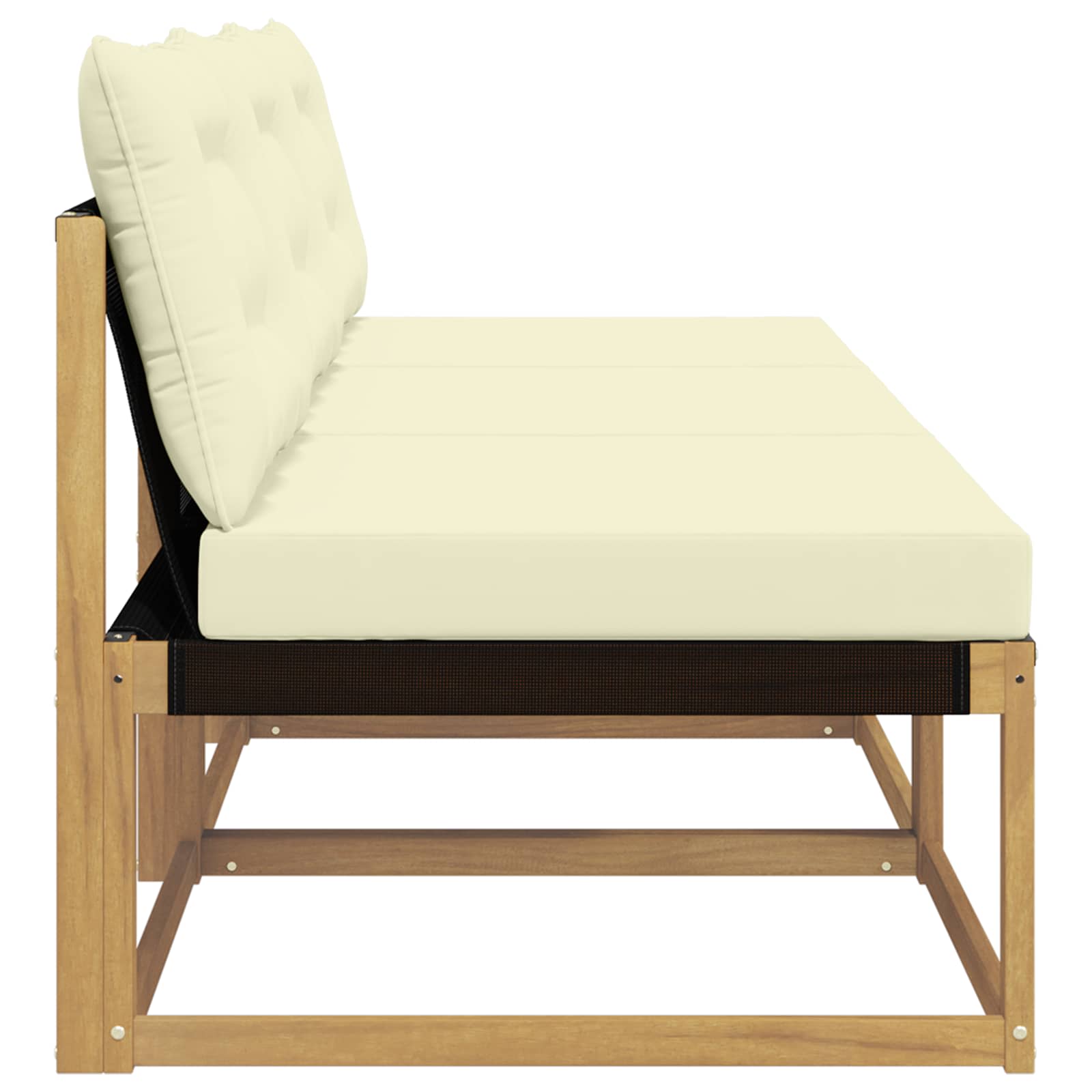 Buiten Midden Sofa Massief Acaciahout en Textilene Wit is nu te koop bij PeponiXL, paradijselijk wonen!