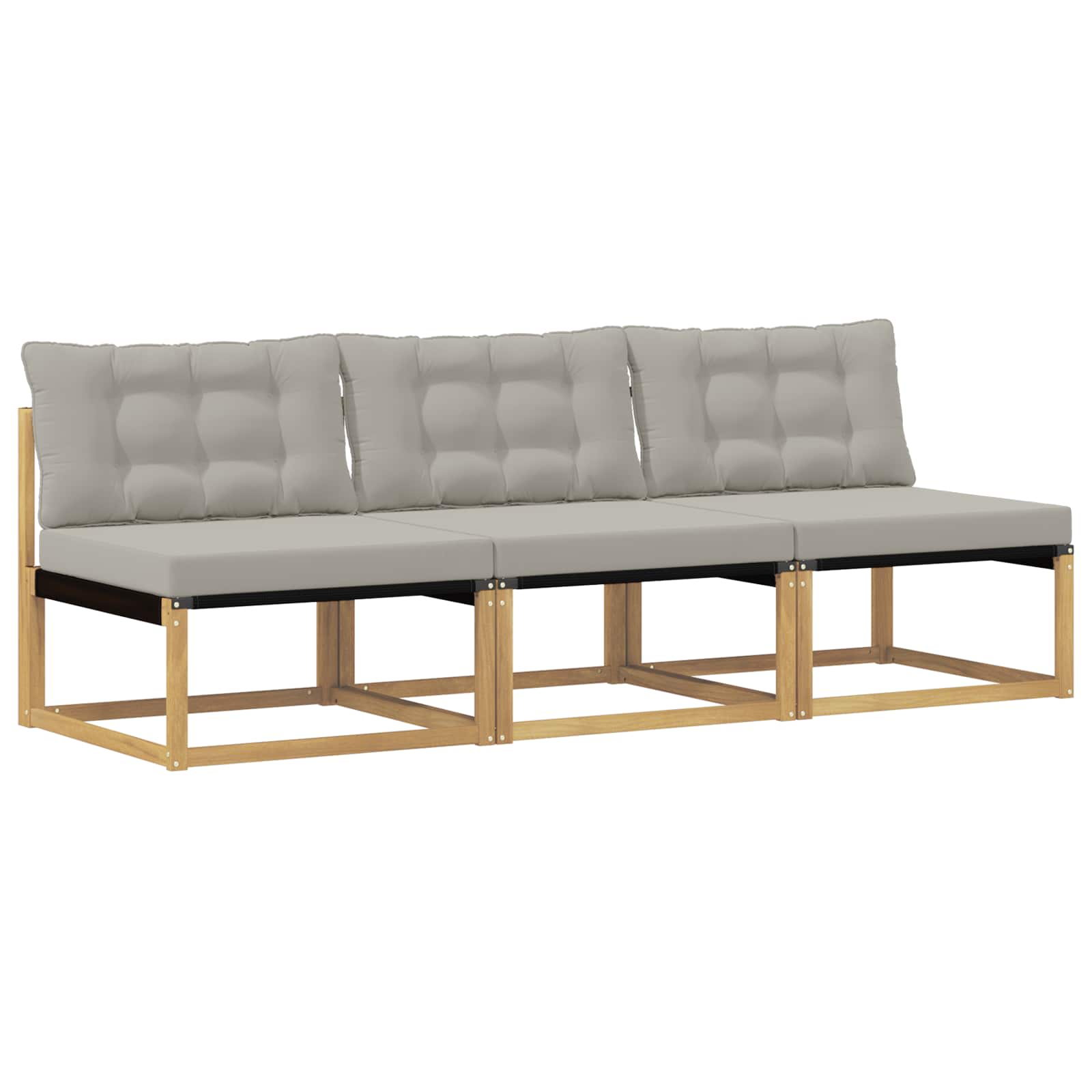 Buiten Midden Sofa Massief Acaciahout en Textilene Wit is nu te koop bij PeponiXL, paradijselijk wonen!