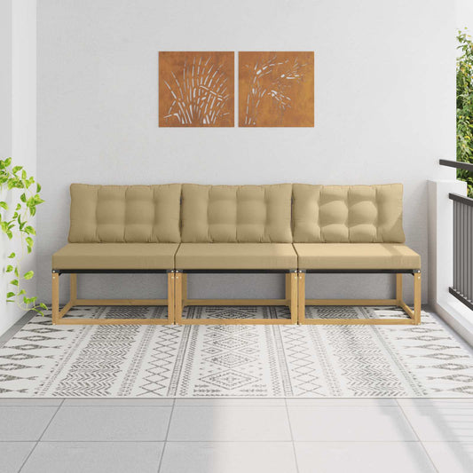 Buiten Midden Sofa Massief Acaciahout en Textilene Wit is nu te koop bij PeponiXL, paradijselijk wonen!