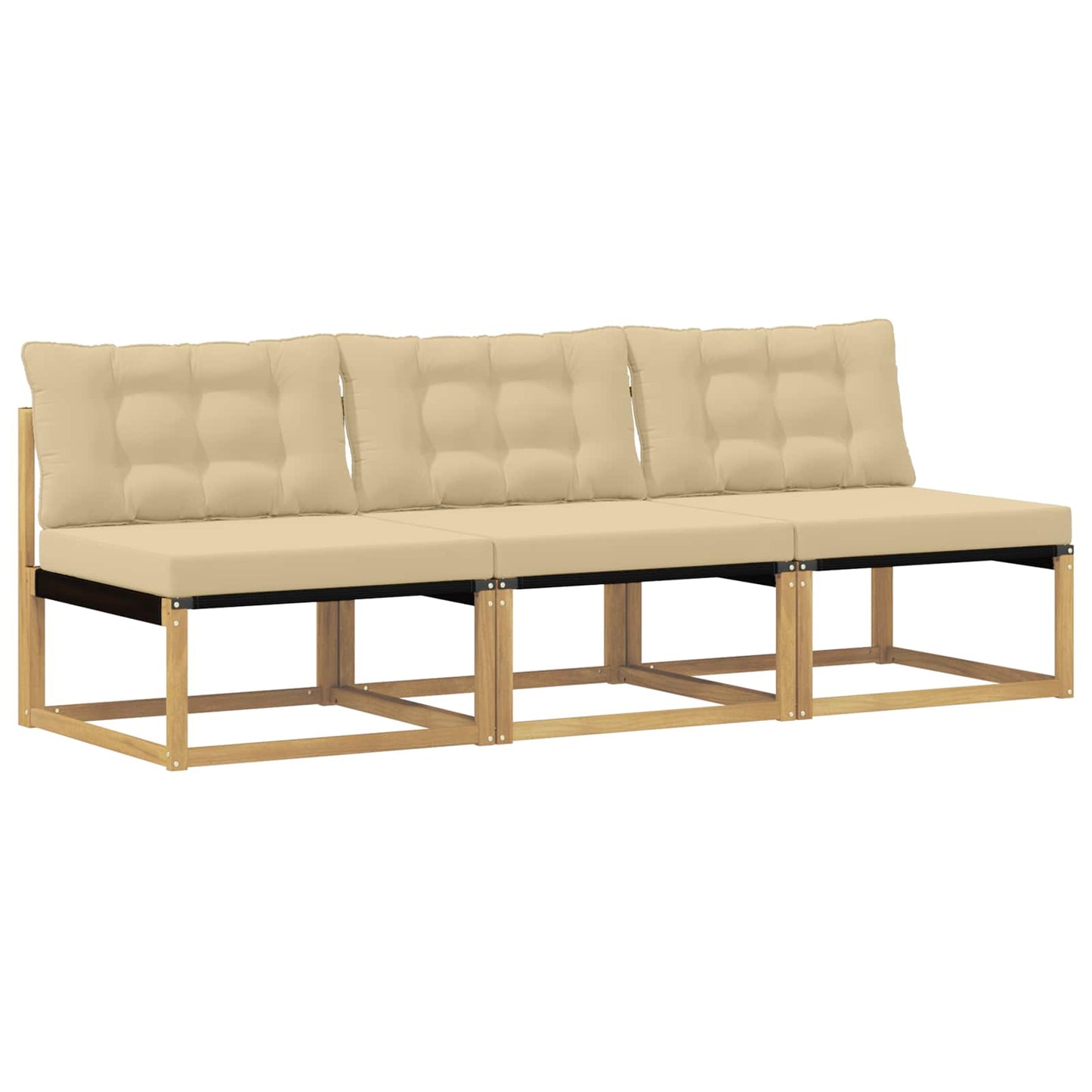 Buiten Midden Sofa Massief Acaciahout en Textilene Wit is nu te koop bij PeponiXL, paradijselijk wonen!
