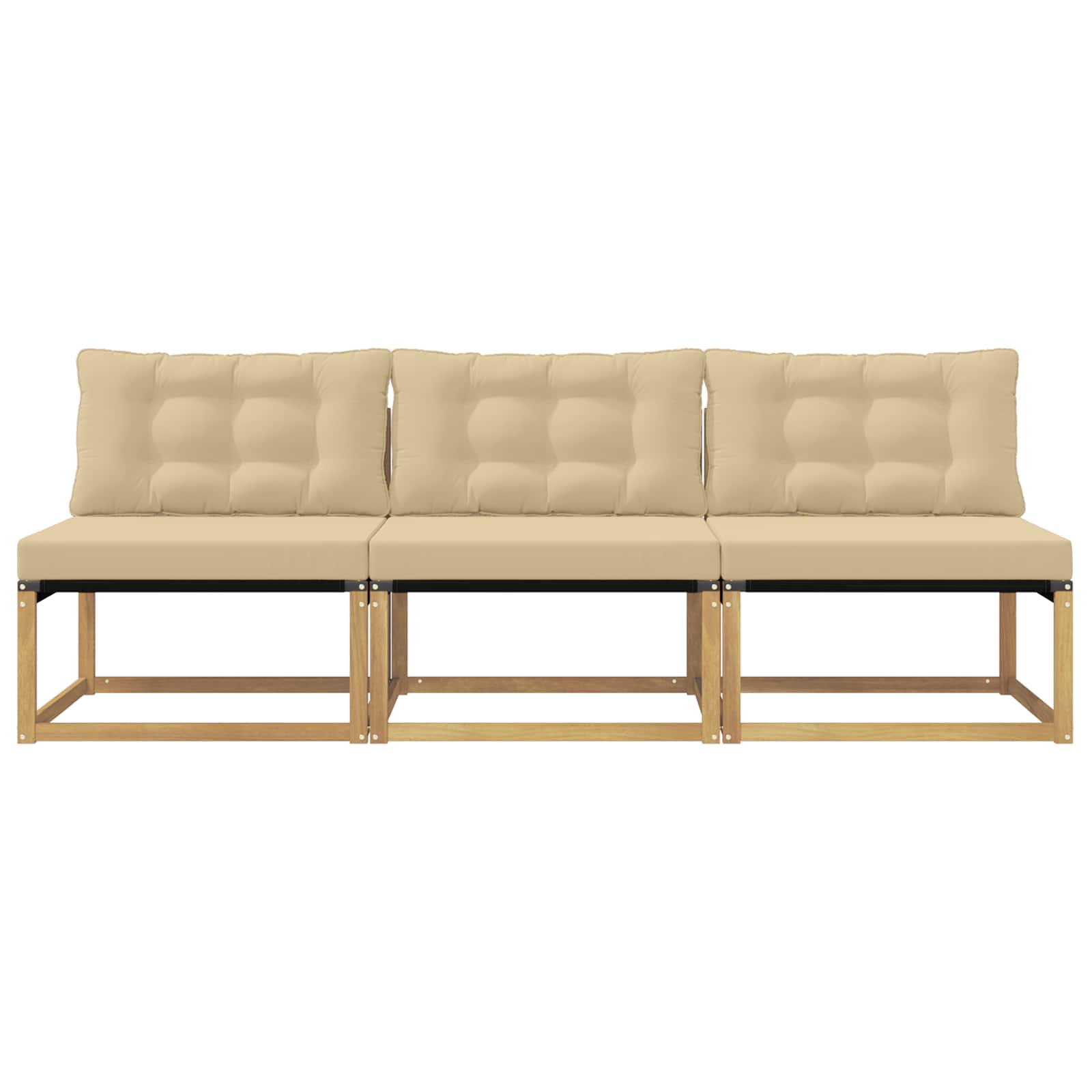 Buiten Midden Sofa Massief Acaciahout en Textilene Wit is nu te koop bij PeponiXL, paradijselijk wonen!
