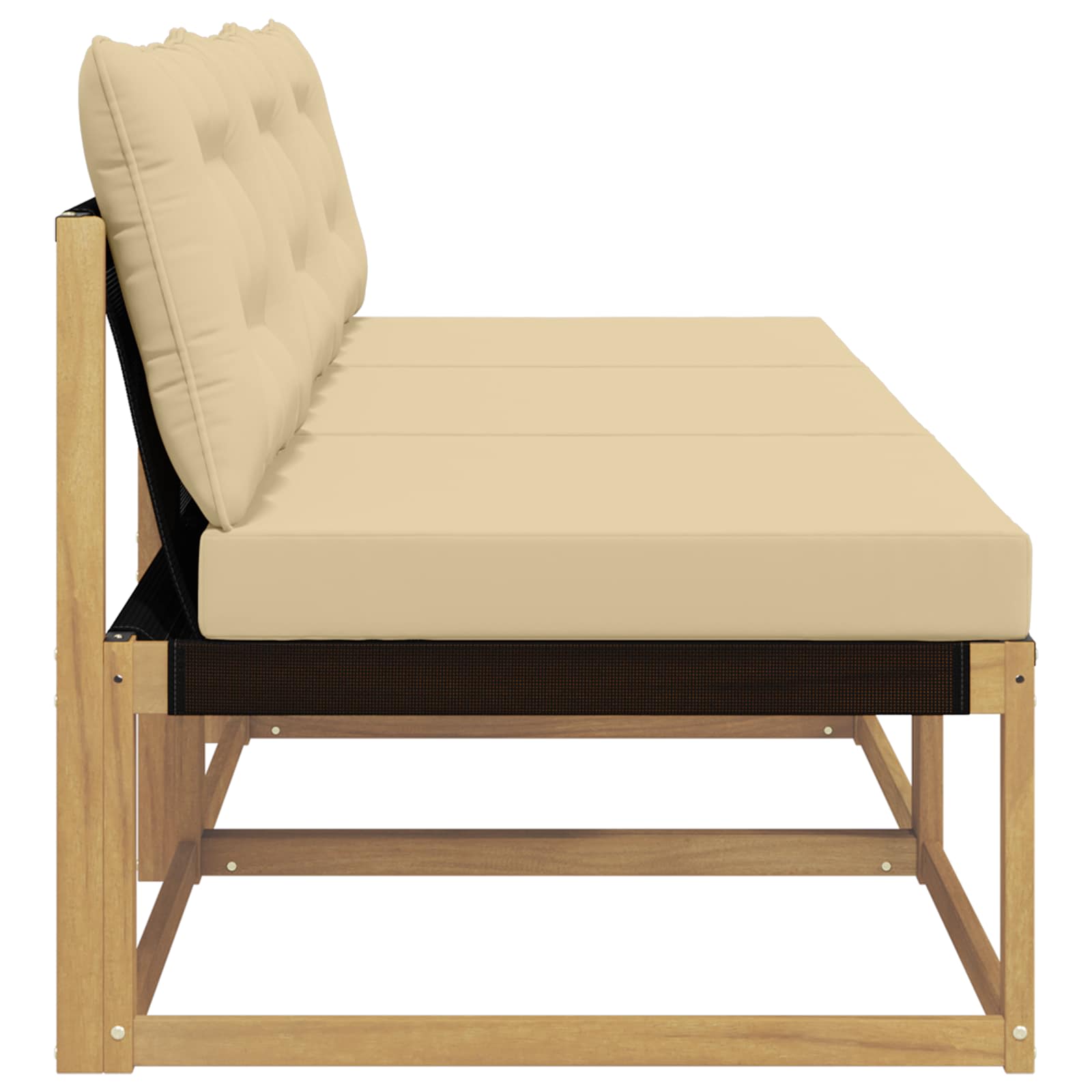 Buiten Midden Sofa Massief Acaciahout en Textilene Wit is nu te koop bij PeponiXL, paradijselijk wonen!