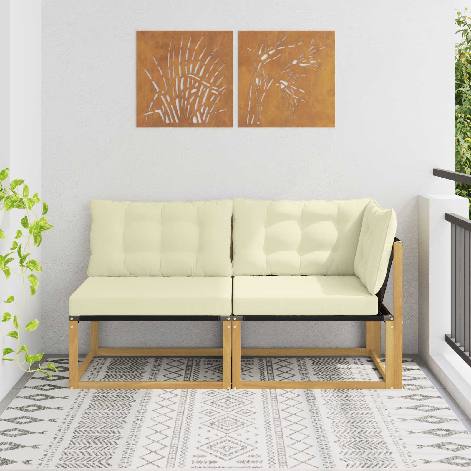 Sectie Sofa Eenheden met kussen Wit 162,5 x 83 x 73 cm is nu te koop bij PeponiXL, paradijselijk wonen!