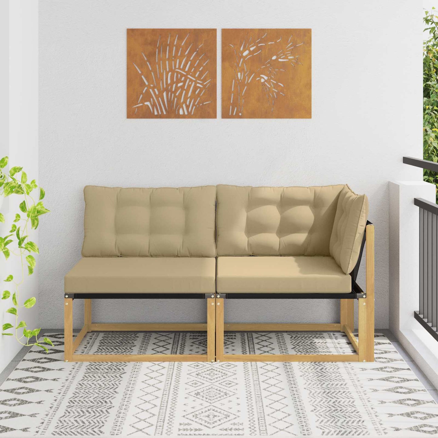 Sectie Sofa Eenheden met kussen Wit 162,5 x 83 x 73 cm is nu te koop bij PeponiXL, paradijselijk wonen!